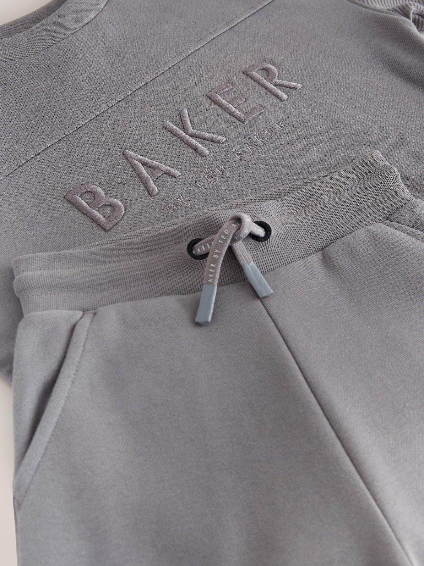 Image 4 of 7 of Ted Baker Boys Baker Embroidered Logo Drawcord Tracksuit Set - Grey