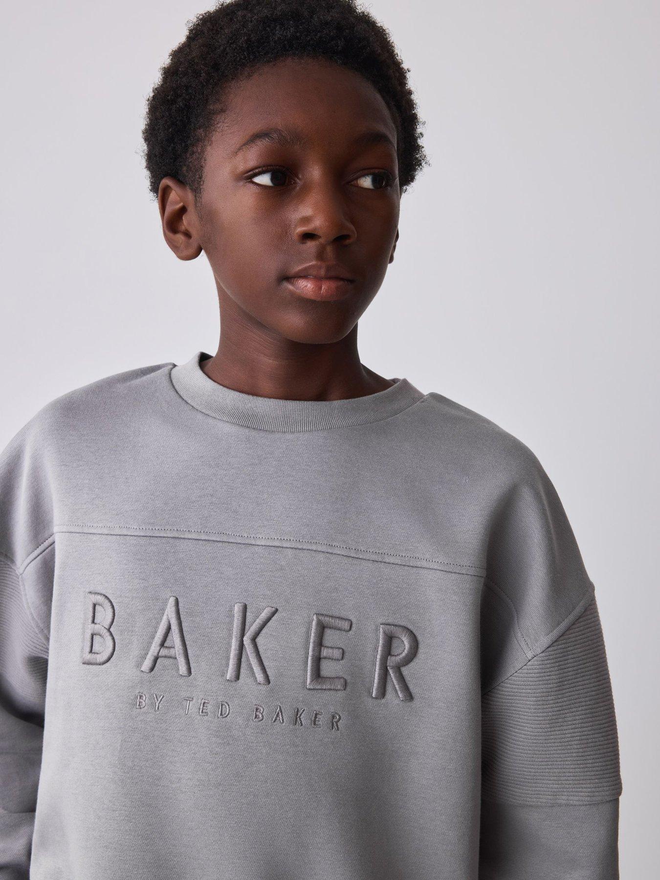 Image 6 of 7 of Ted Baker Boys Baker Embroidered Logo Drawcord Tracksuit Set - Grey