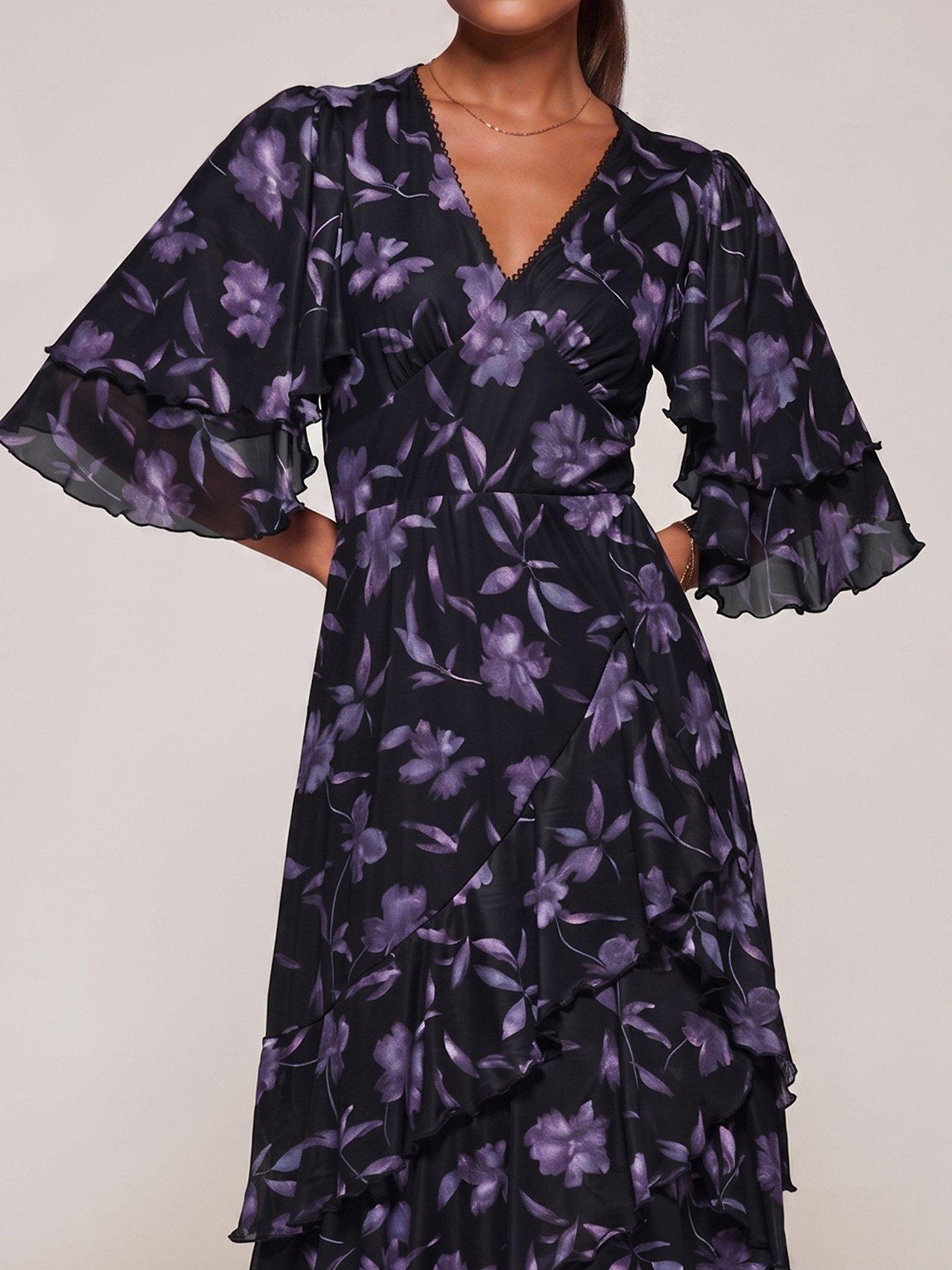 Image 4 of 6 of Jolie Moi Frill Trim Mesh Maxi Dress