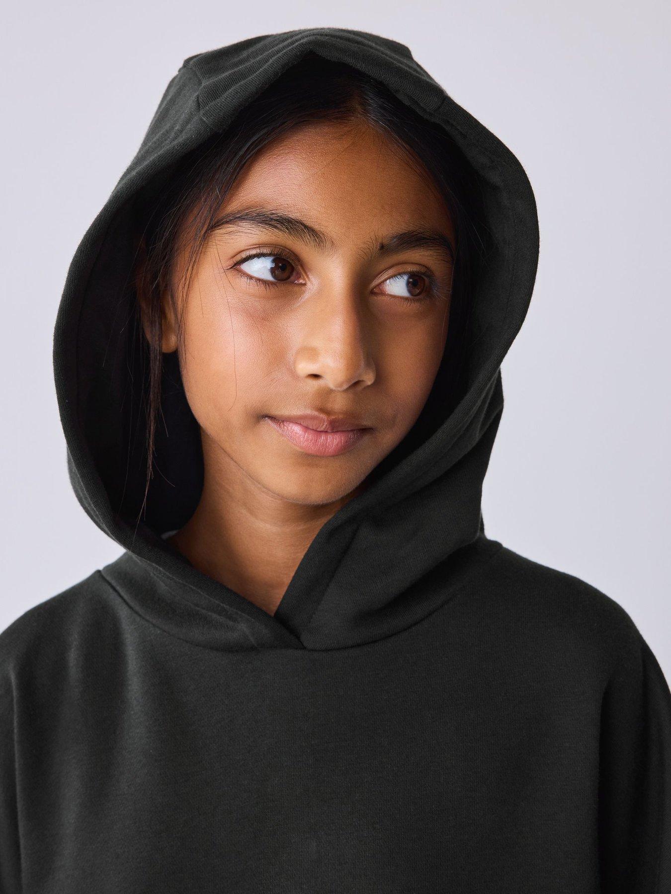 Image 6 of 7 of Ted Baker Girls Oversized Metallic Logo Hoodie &amp; Joggers 2 Piece Set - Black