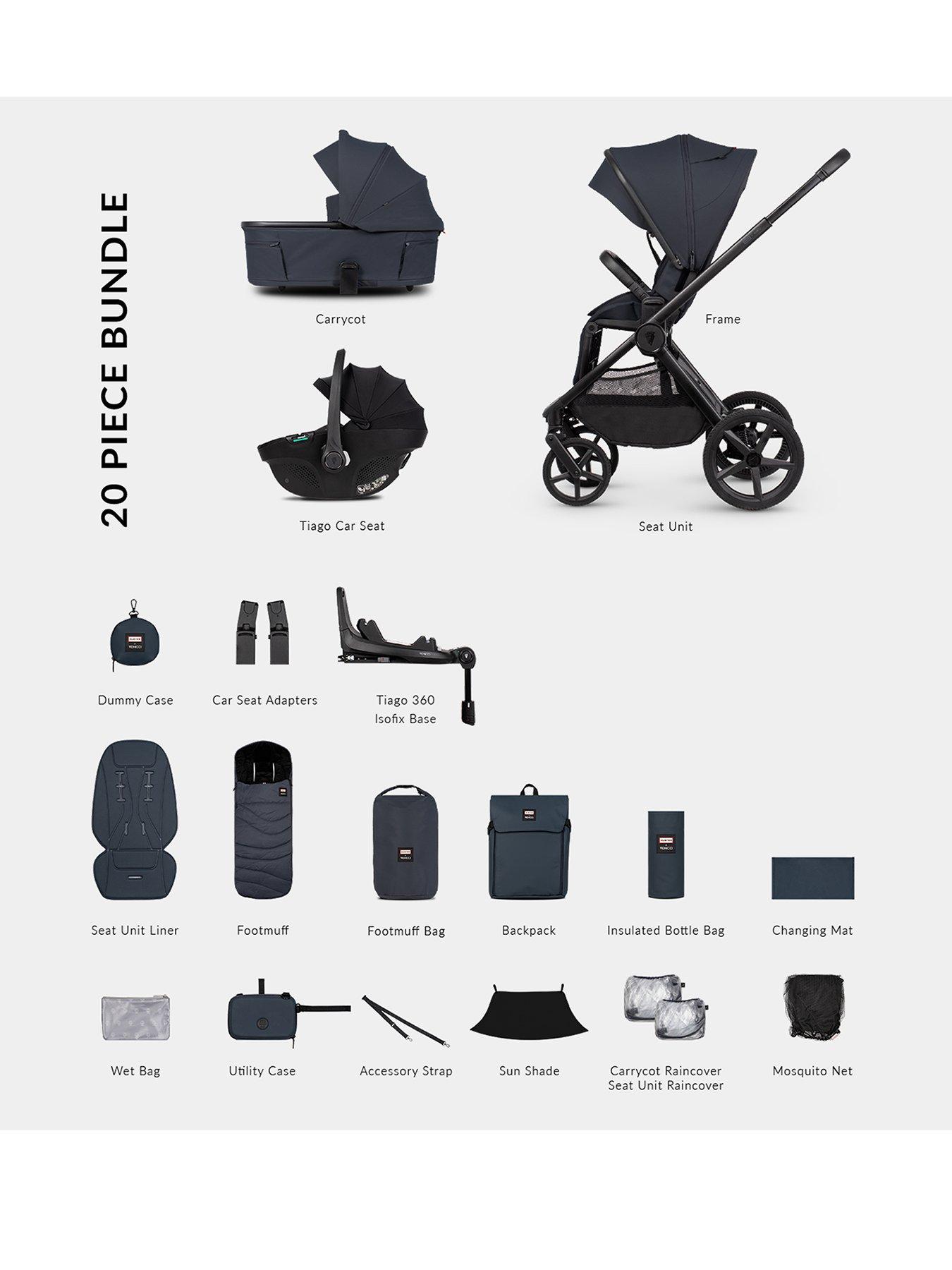 Venicci Upline 3 Hunter - 4In1 Bundle Tiago Black Car Seat And 360 Base - Navy