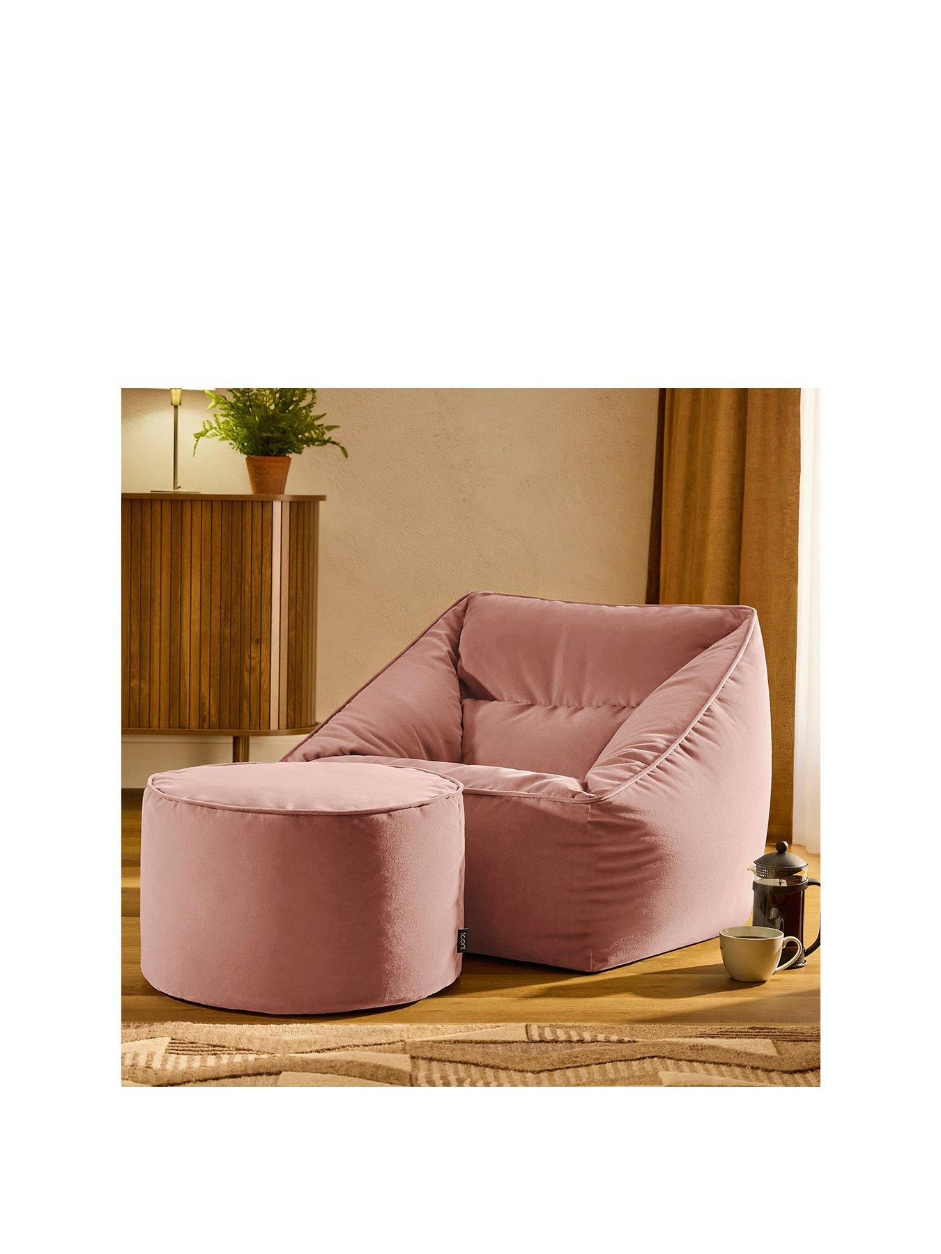 Image 2 of 7 of Icon Beanbags Velevt Natalia Armchair & Milano Footstool