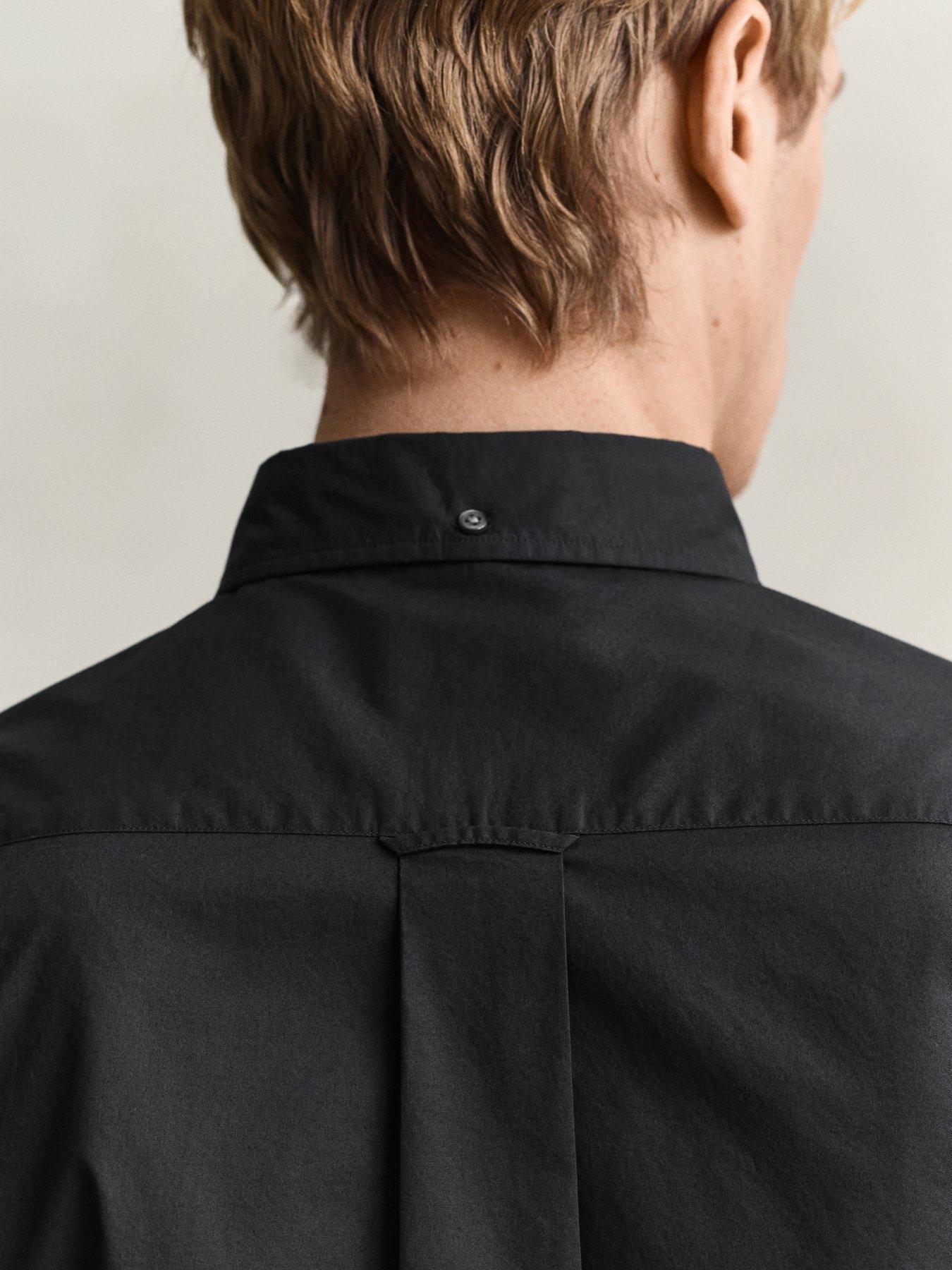 Image 3 of 5 of GANT Mens Shield Poplin Long Sleeve Shirt - Black
