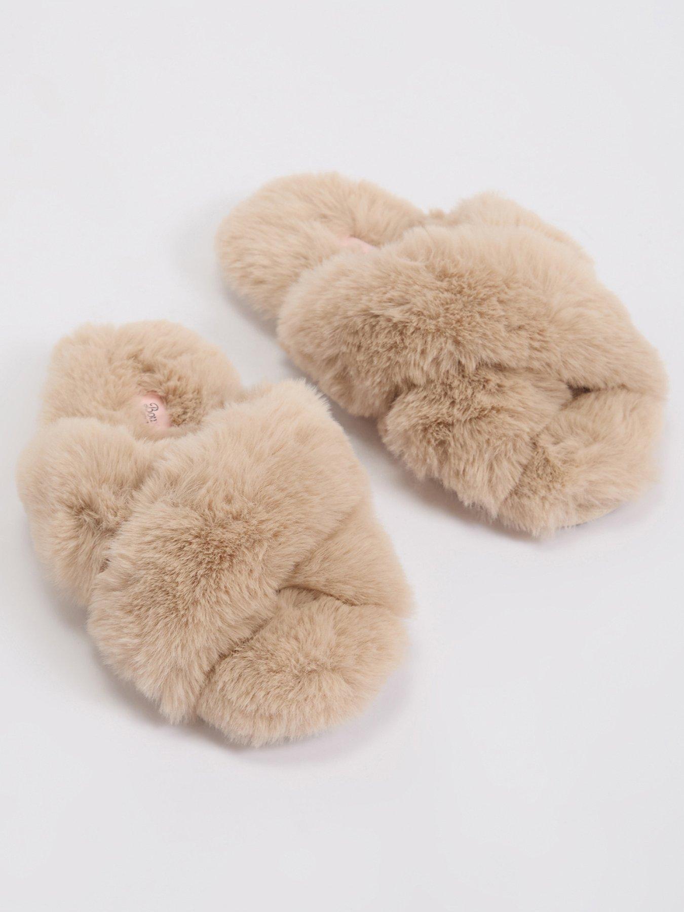 Image 1 of 6 of Boux Avenue Boux Avenue Cross Band Slipper - Oatmeal