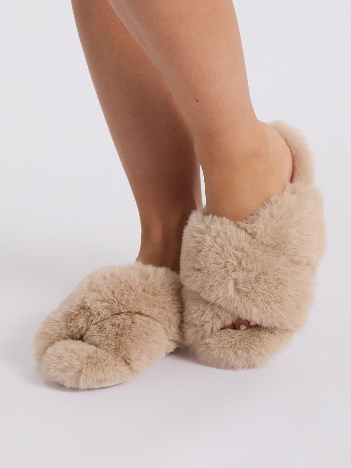 Image 5 of 6 of Boux Avenue Boux Avenue Cross Band Slipper - Oatmeal