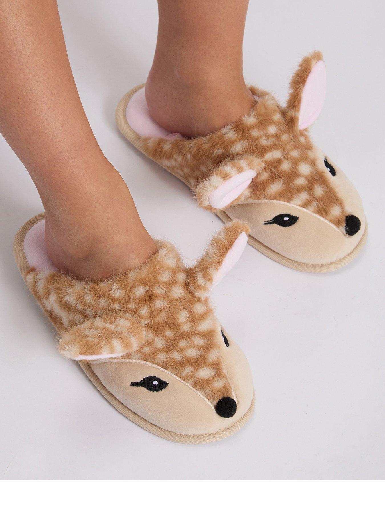 Image 1 of 5 of Boux Avenue Boux Avenue Deer Plush Mule - Neutral Mix
