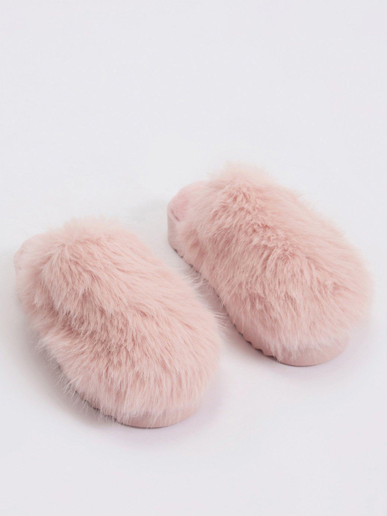 Image 1 of 5 of Boux Avenue Boux Avenue Plush Platform Mule - Pink