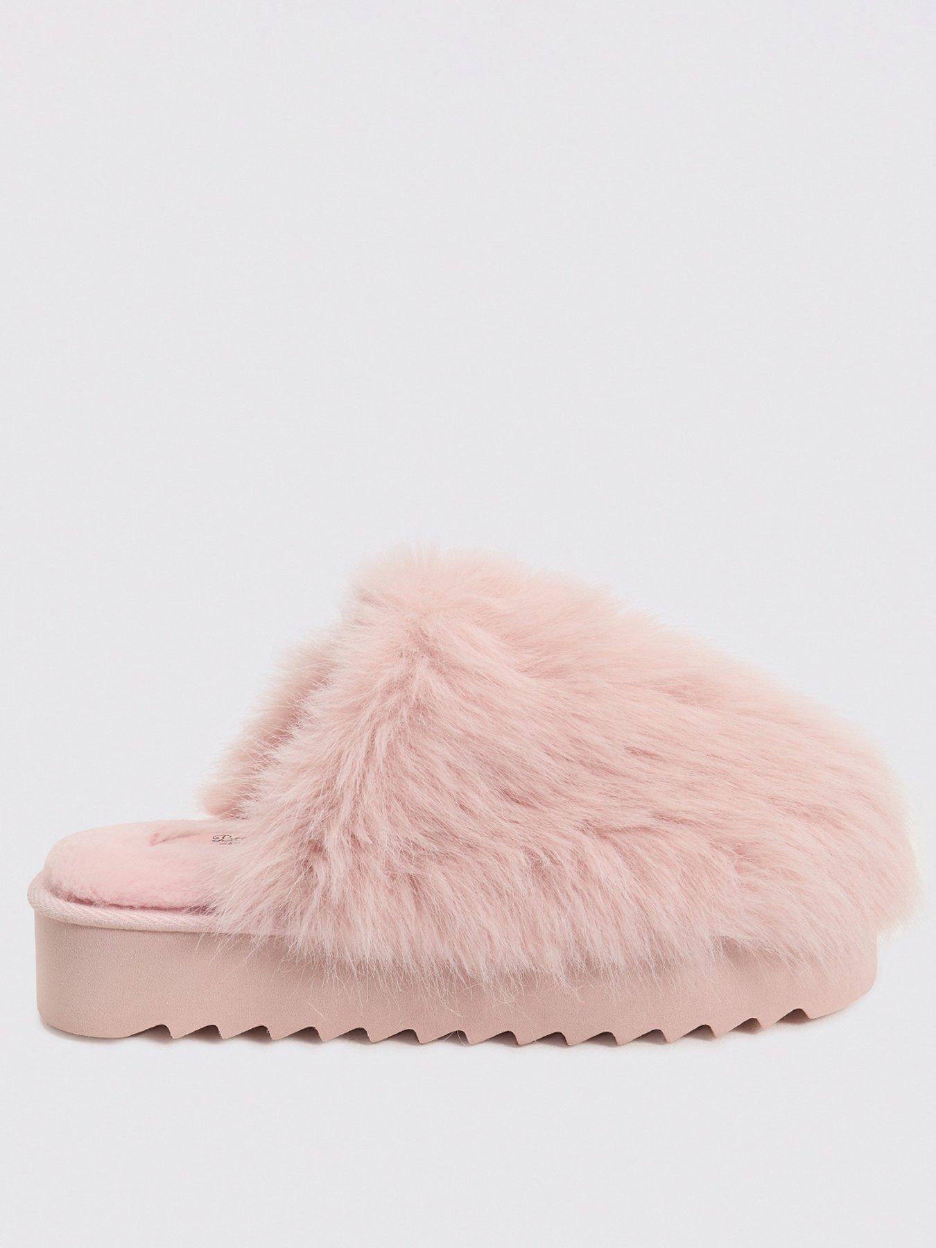 Image 2 of 5 of Boux Avenue Boux Avenue Plush Platform Mule - Pink