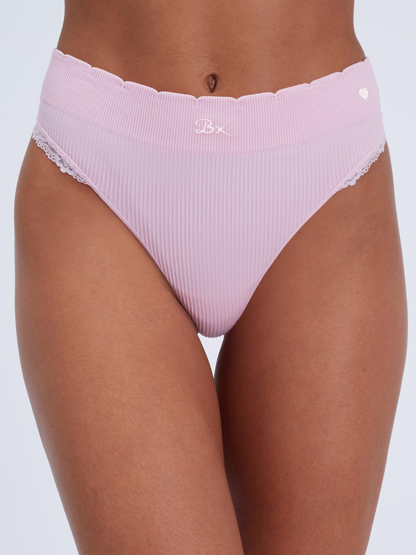 Image 1 of 5 of Boux Avenue Boux Avenue Rib Seamless Thong - Pink