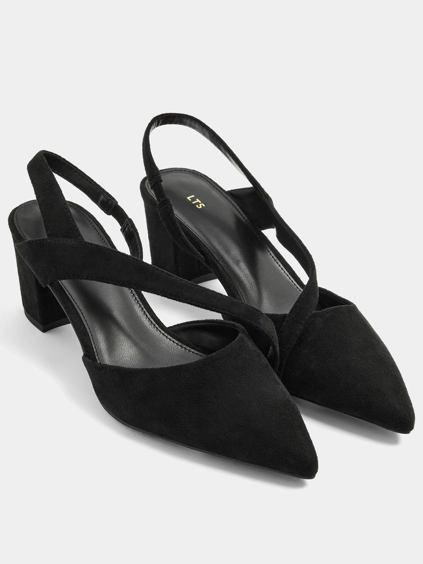 Image 2 of 4 of Long Tall Sally Asymmetric Crossover Block Heels - Black