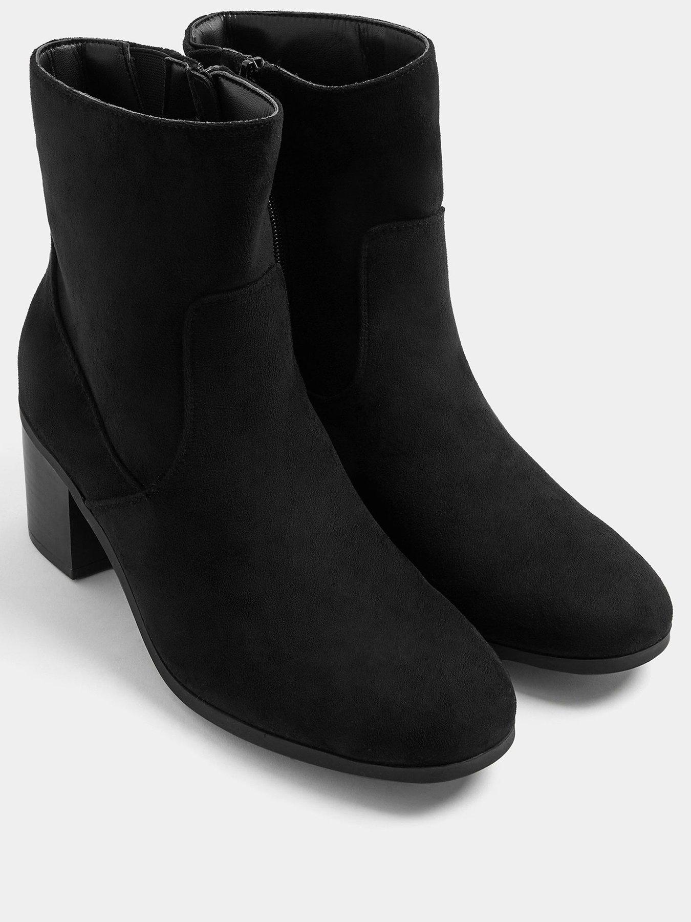 Image 2 of 4 of Yours Womens Wide Fit Soft Square Heel Ankle Boots - Black