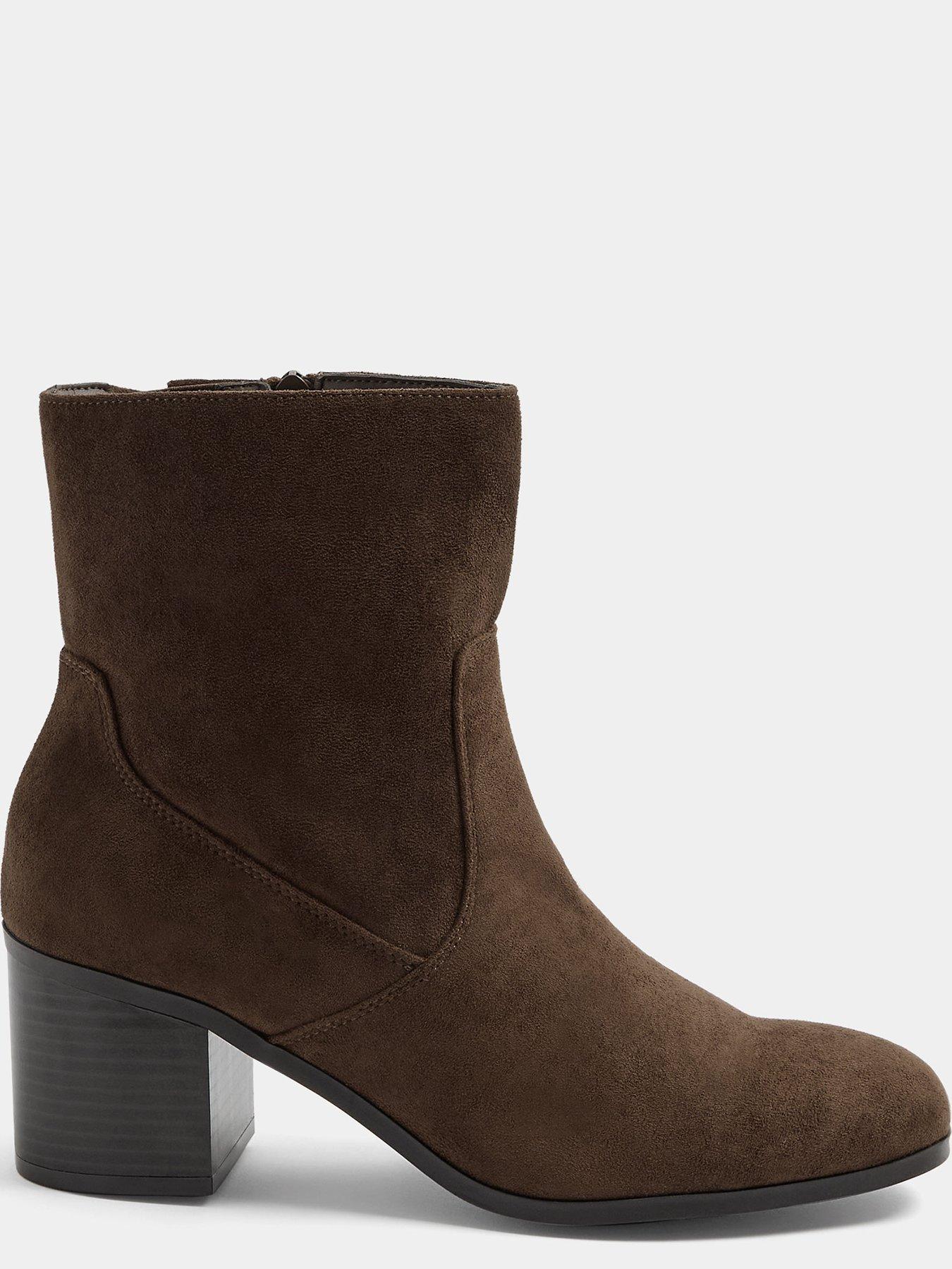 Image 4 of 4 of Yours Womens Square Heel Zip Ankle Boots - Brown