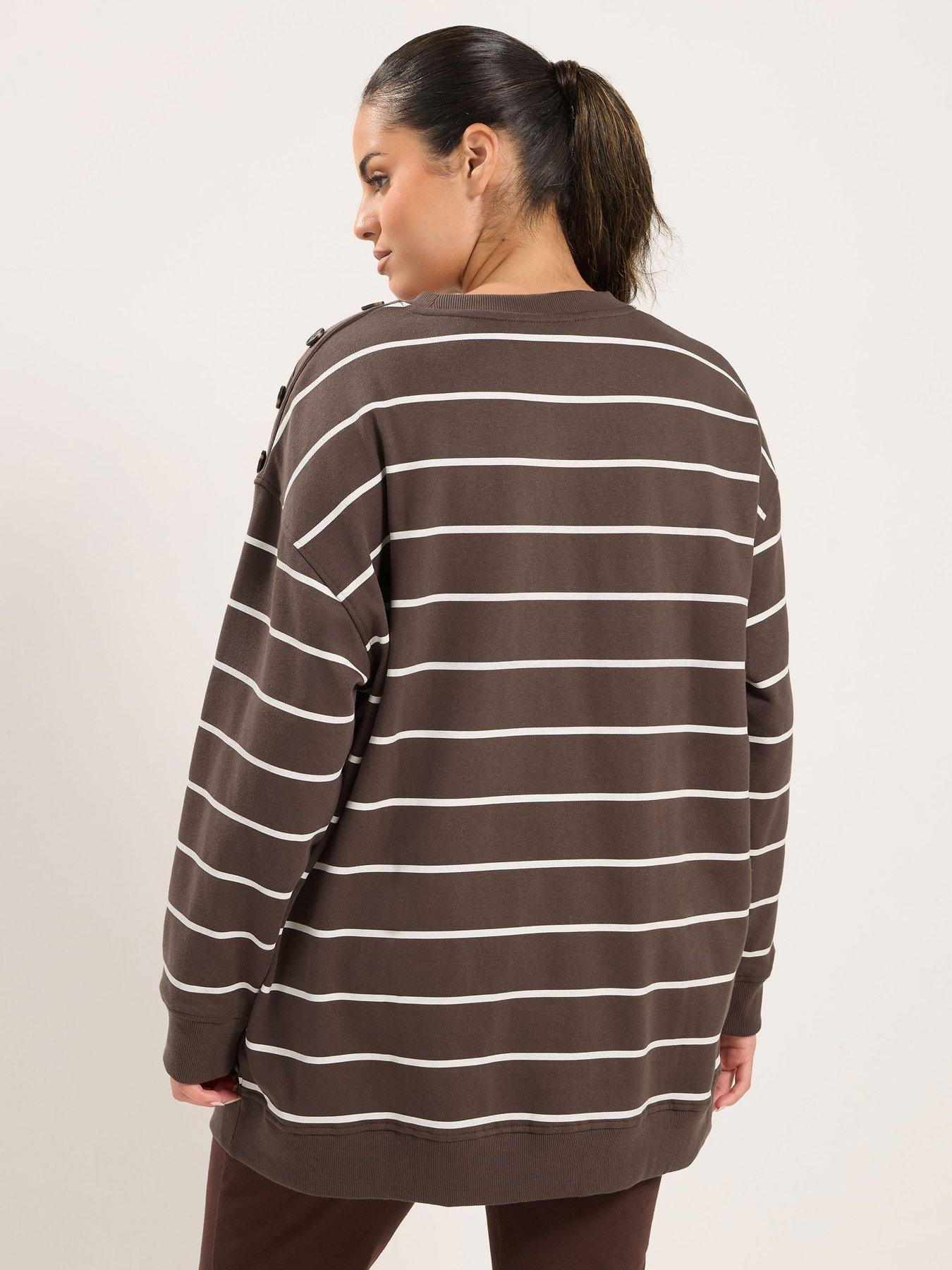 Image 2 of 4 of Yours Curve Heart Stripe Sweatshirt