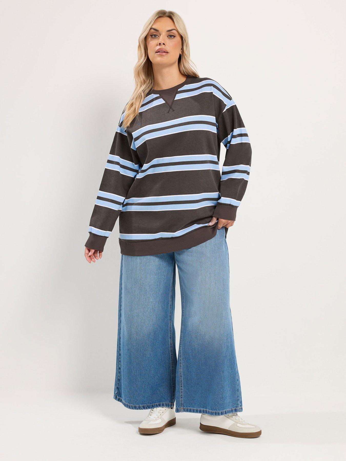 Image 3 of 4 of Yours Curve Stripe Sweatshirt