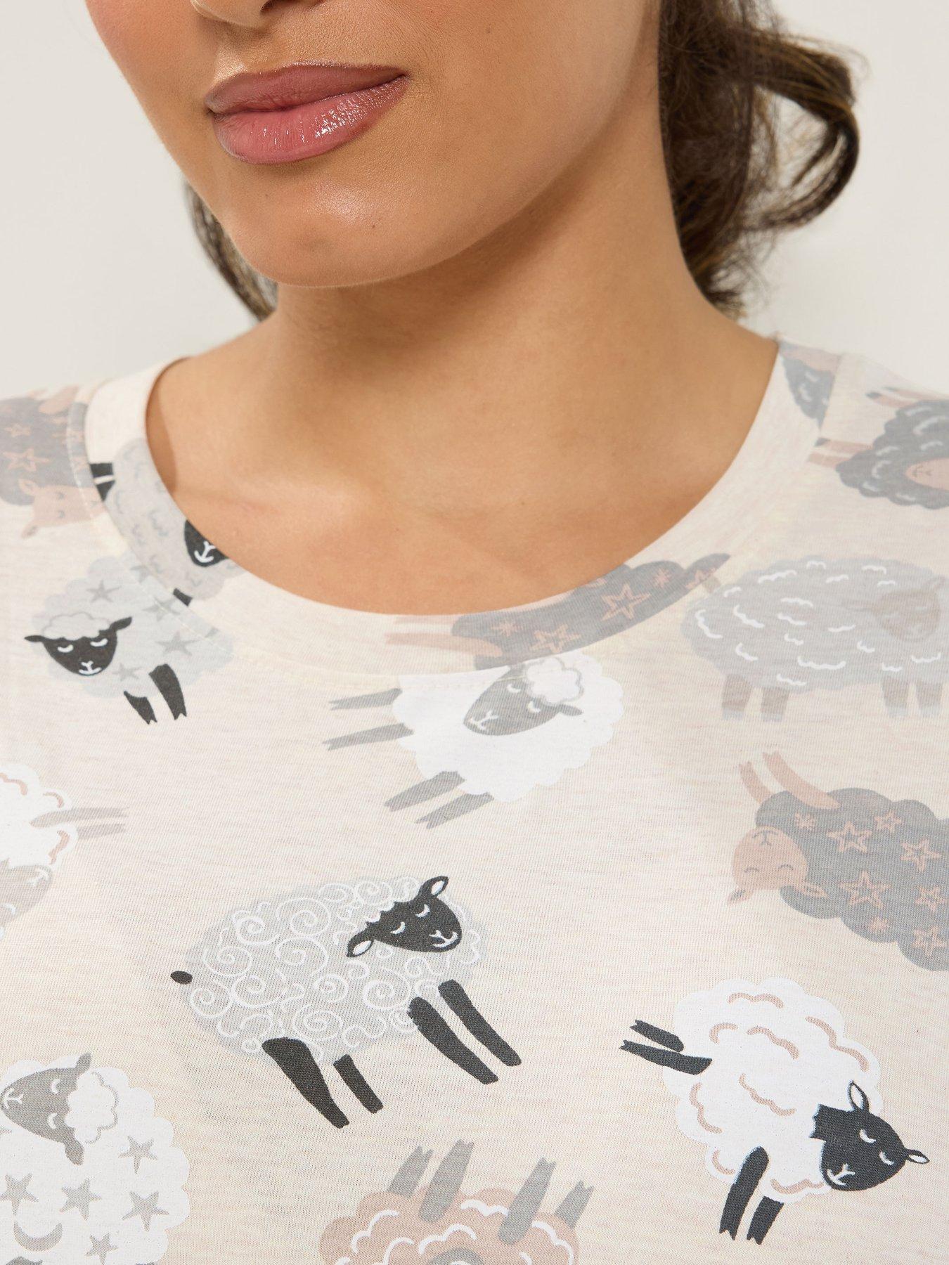 Image 4 of 4 of Yours Curve Sheep Side Split Nightdress