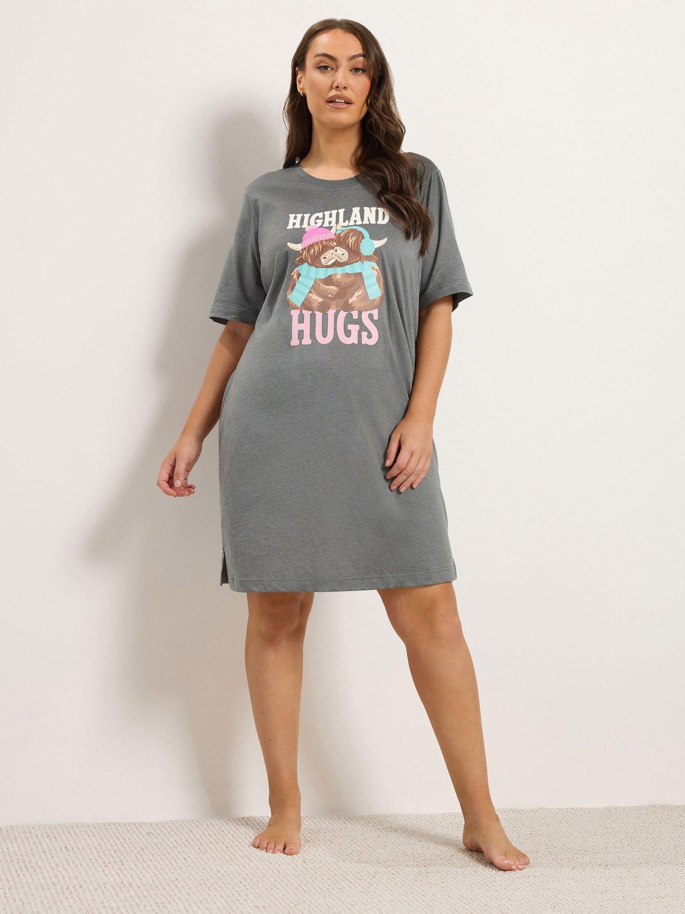 Image 3 of 4 of Yours Curve Highland Hugs Side Split Nightdress