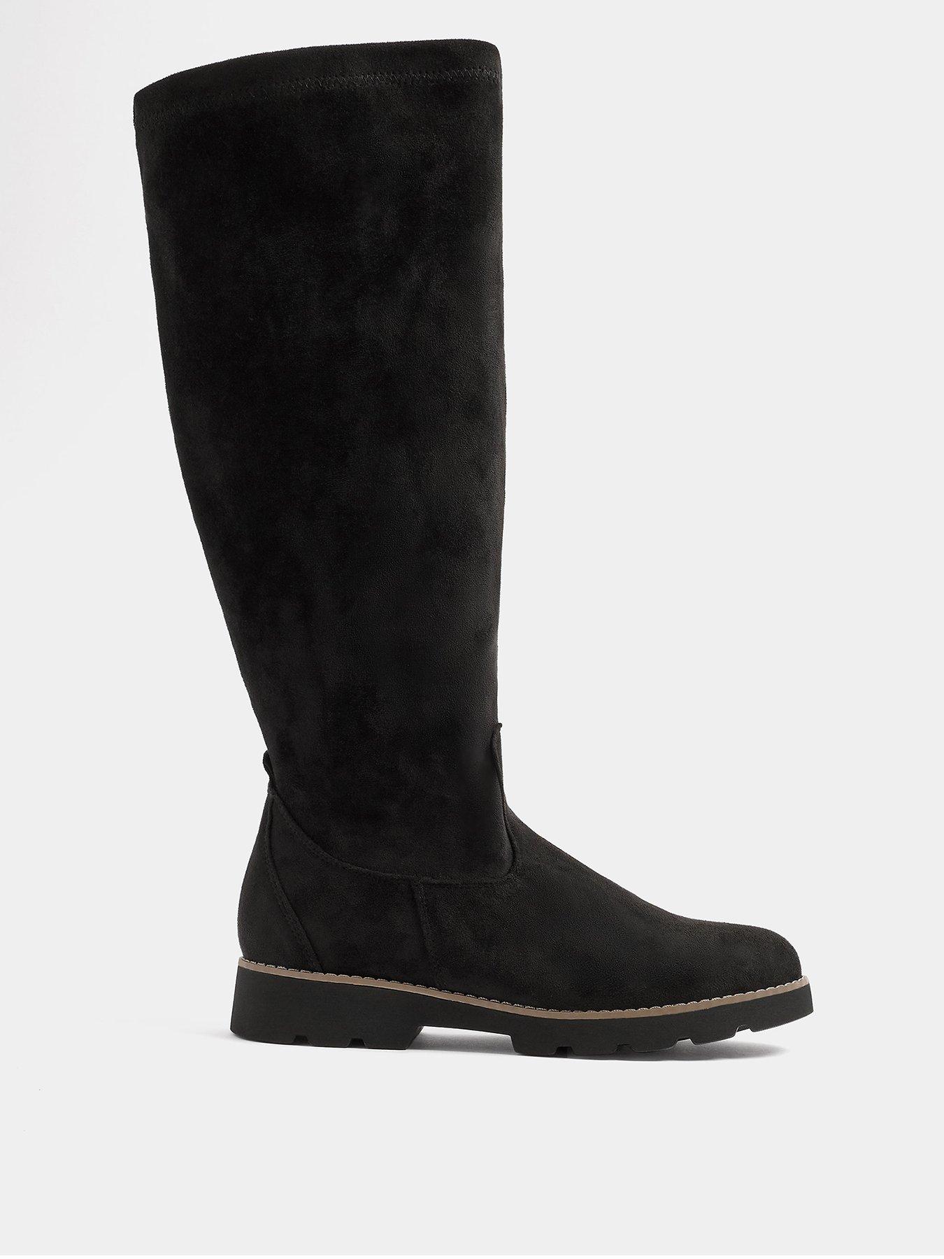 Image 1 of 4 of Yours Womens Extra Wide Fit Cleated Boot - Black