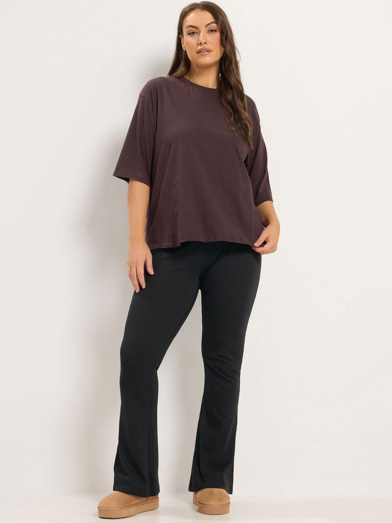 Image 3 of 4 of Yours Curve Cotton Flare Pull On Legging 28"
