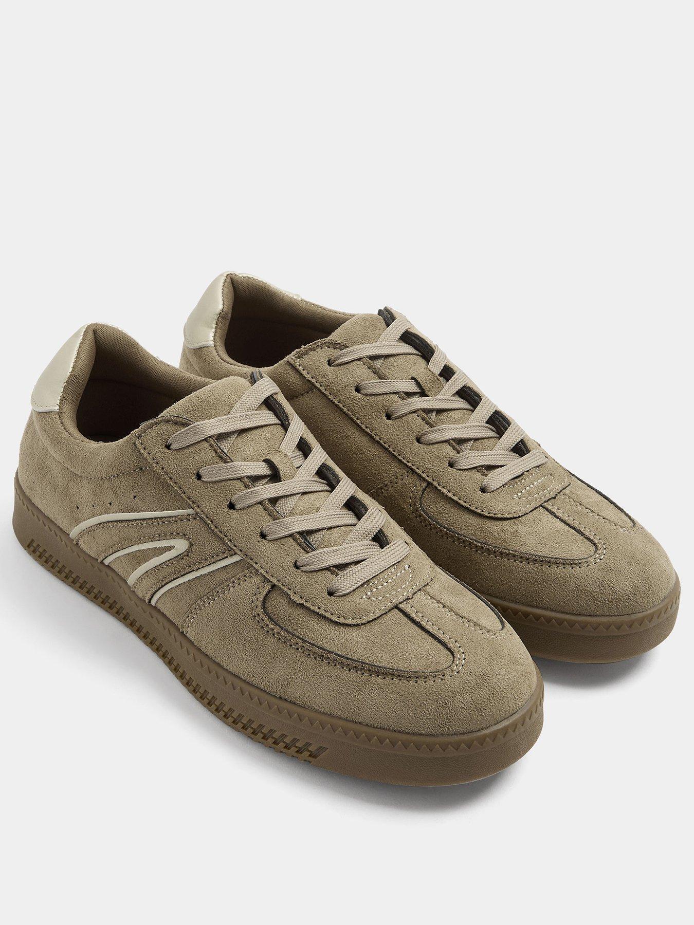Image 2 of 4 of Yours Wide Fit Side Panel Lace Up Gum Sole Trainer