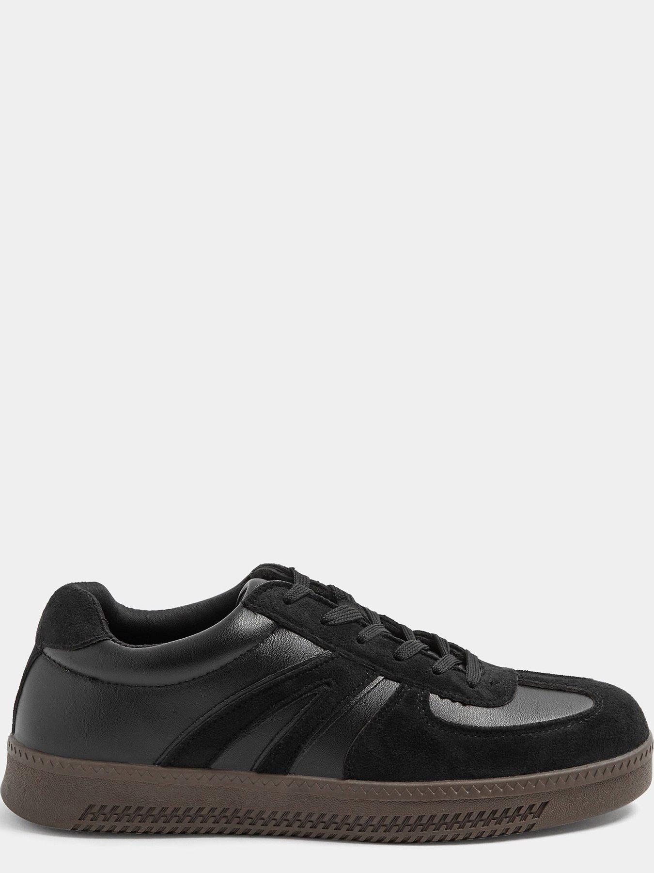Image 4 of 4 of Yours Womens Extra Wide Fit Side Panel Lace Up Gum Sole Trainers - Black