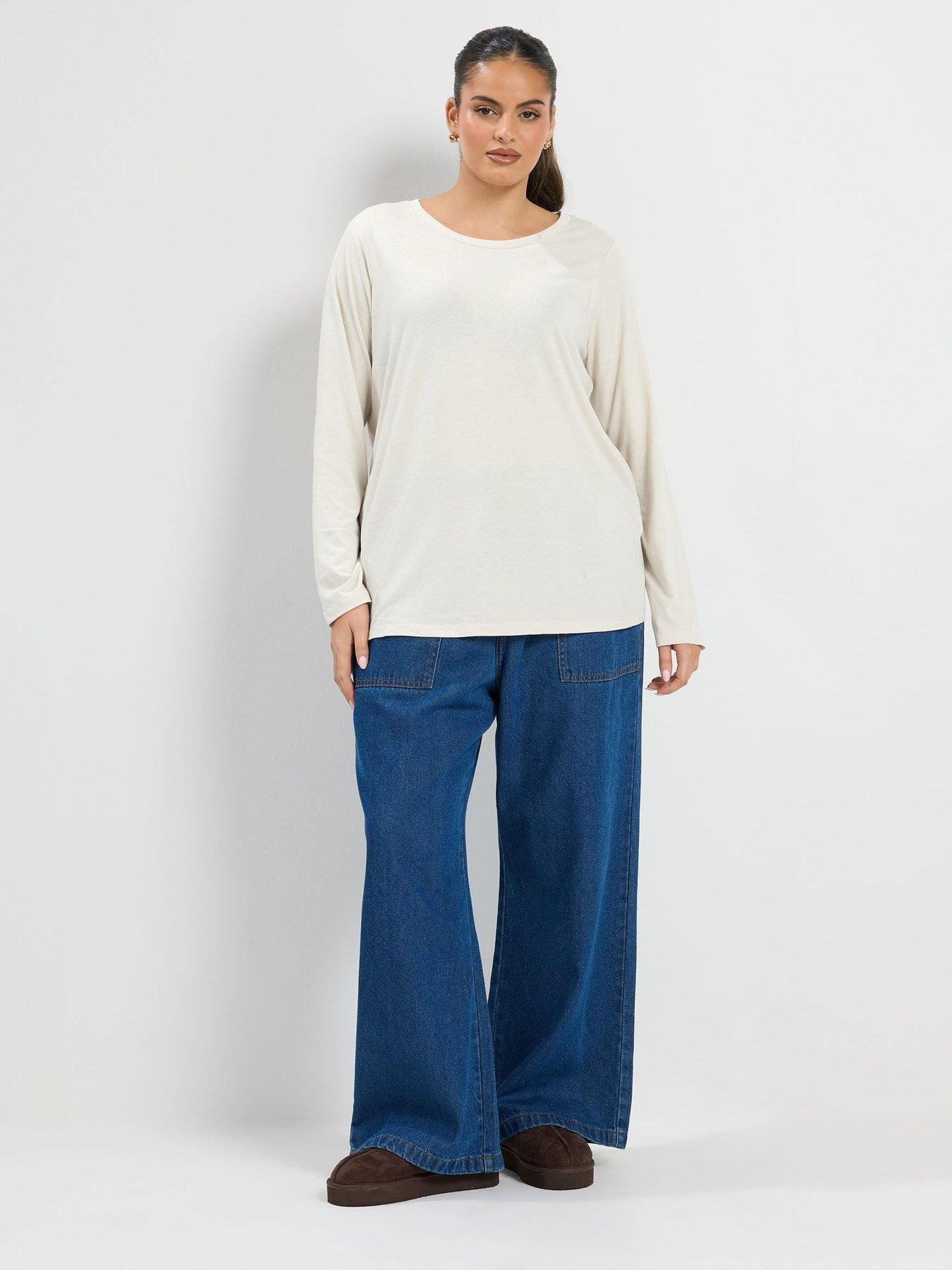 Image 3 of 4 of Yours Curve 3 Pack Long Sleeve T-shirt