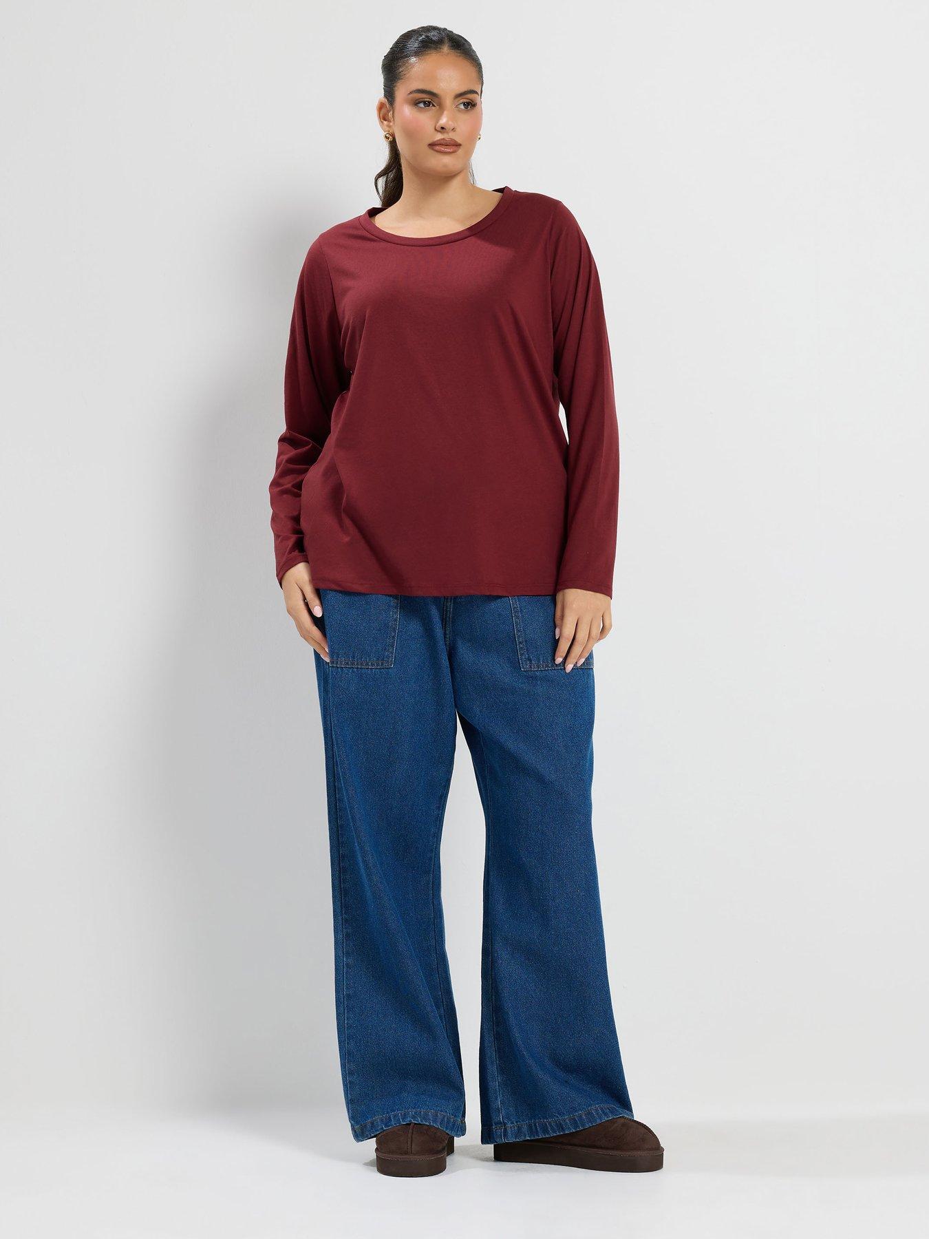 Image 4 of 4 of Yours Curve 3 Pack Long Sleeve T-shirt