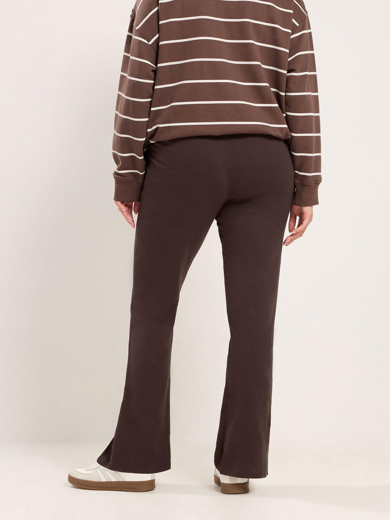 Image 2 of 4 of Yours Womens Flared Pull-On 28in Leggings - Brown
