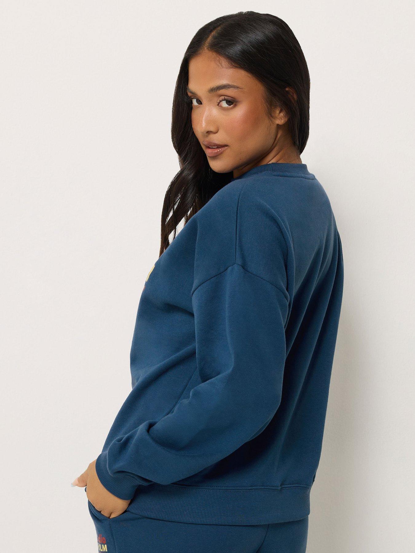 Image 2 of 4 of PixieGirl Womens Petite Stockholm Print Sweatshirt - Blue