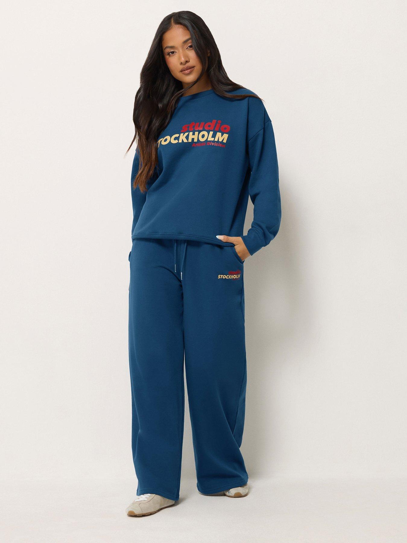 Image 3 of 4 of PixieGirl Womens Petite Stockholm Print Sweatshirt - Blue