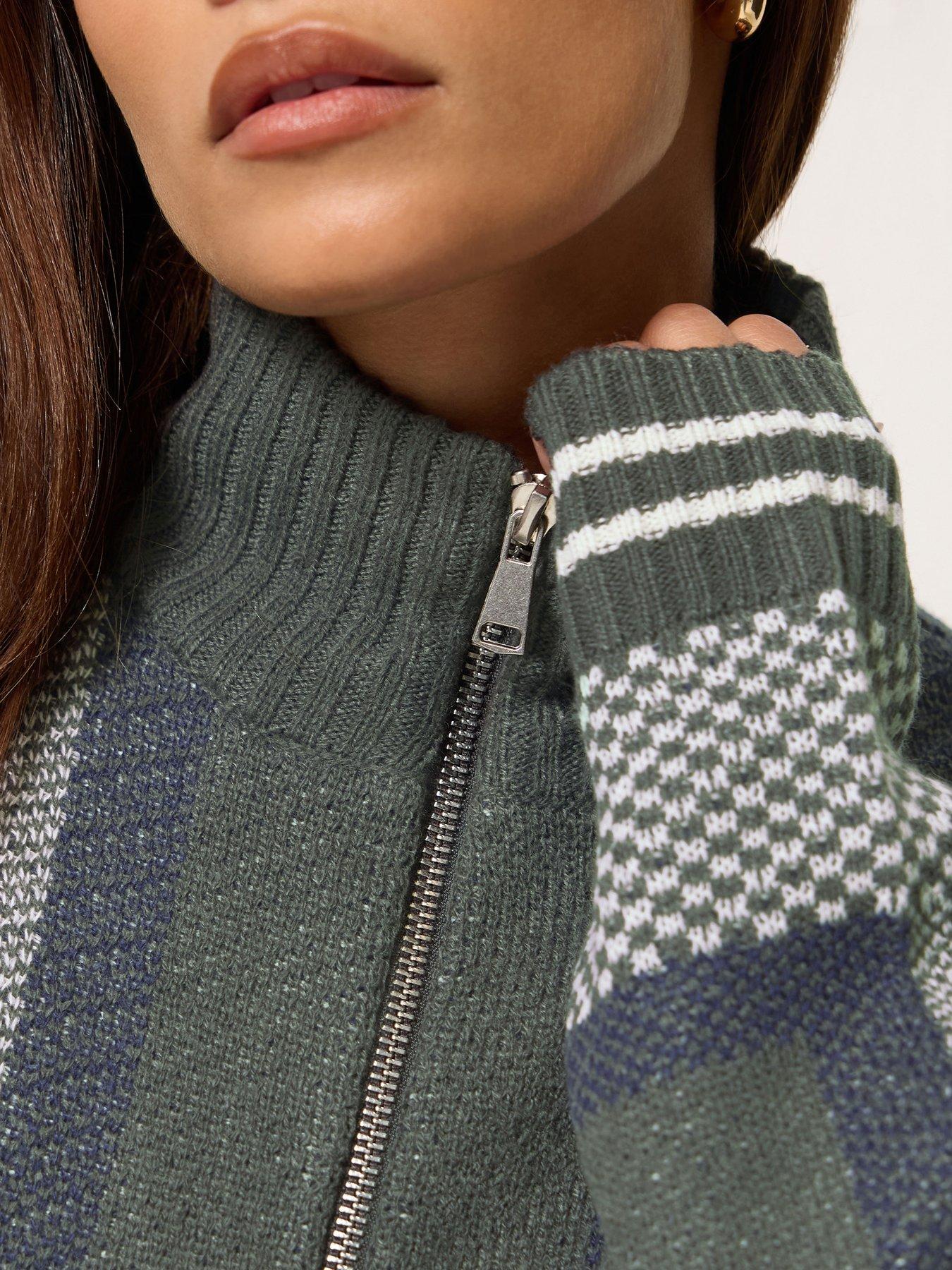 Image 4 of 4 of PixieGirl Petite Check Funnel Neck Bomber Jacket