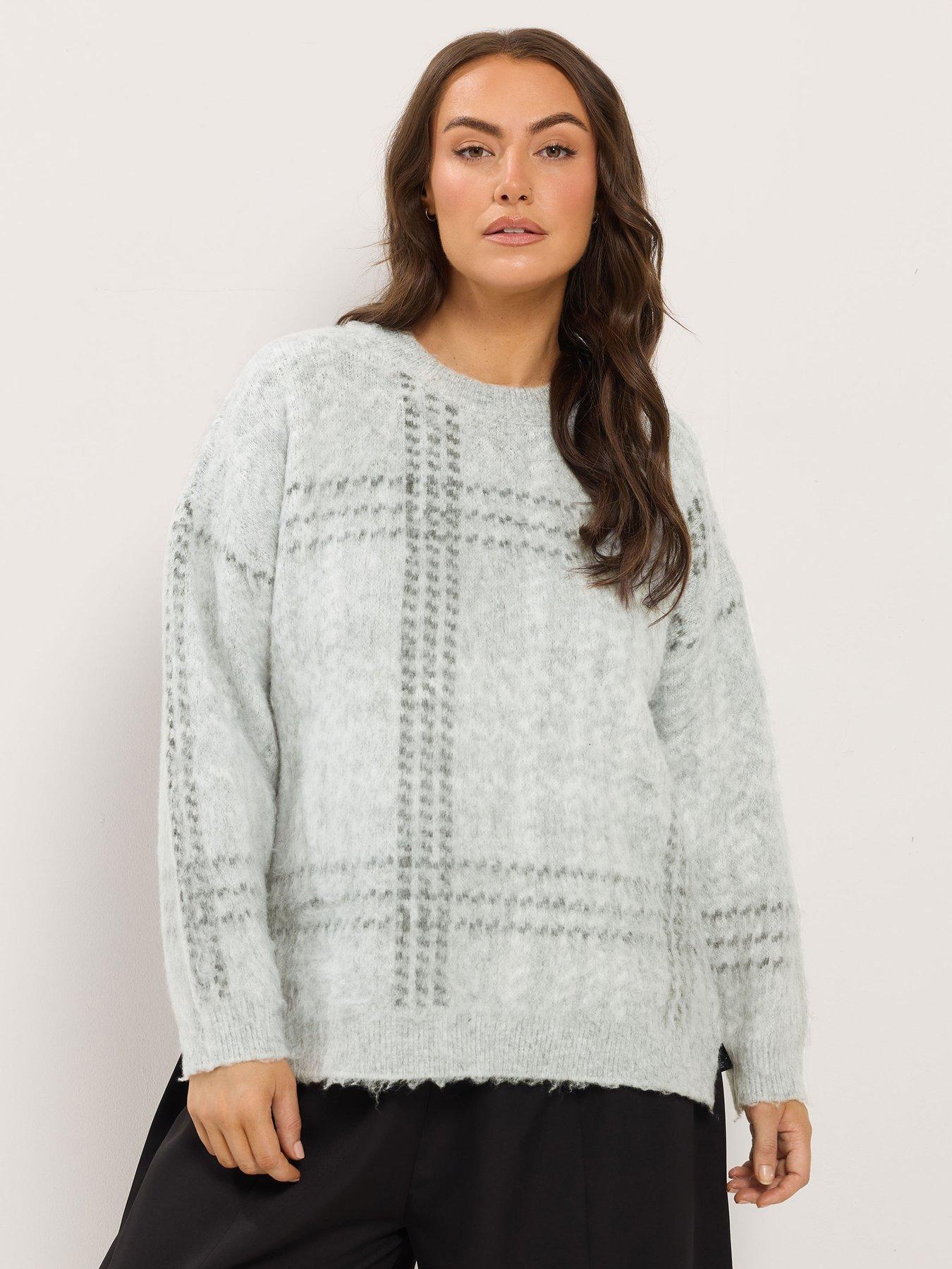 Image 1 of 4 of Yours Curve Brushed Check Jumper