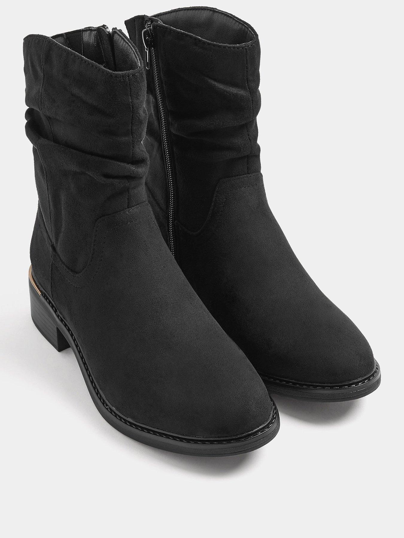 Image 2 of 4 of Yours Extra Wide Fit Ruched Block Heel Ankle Boot