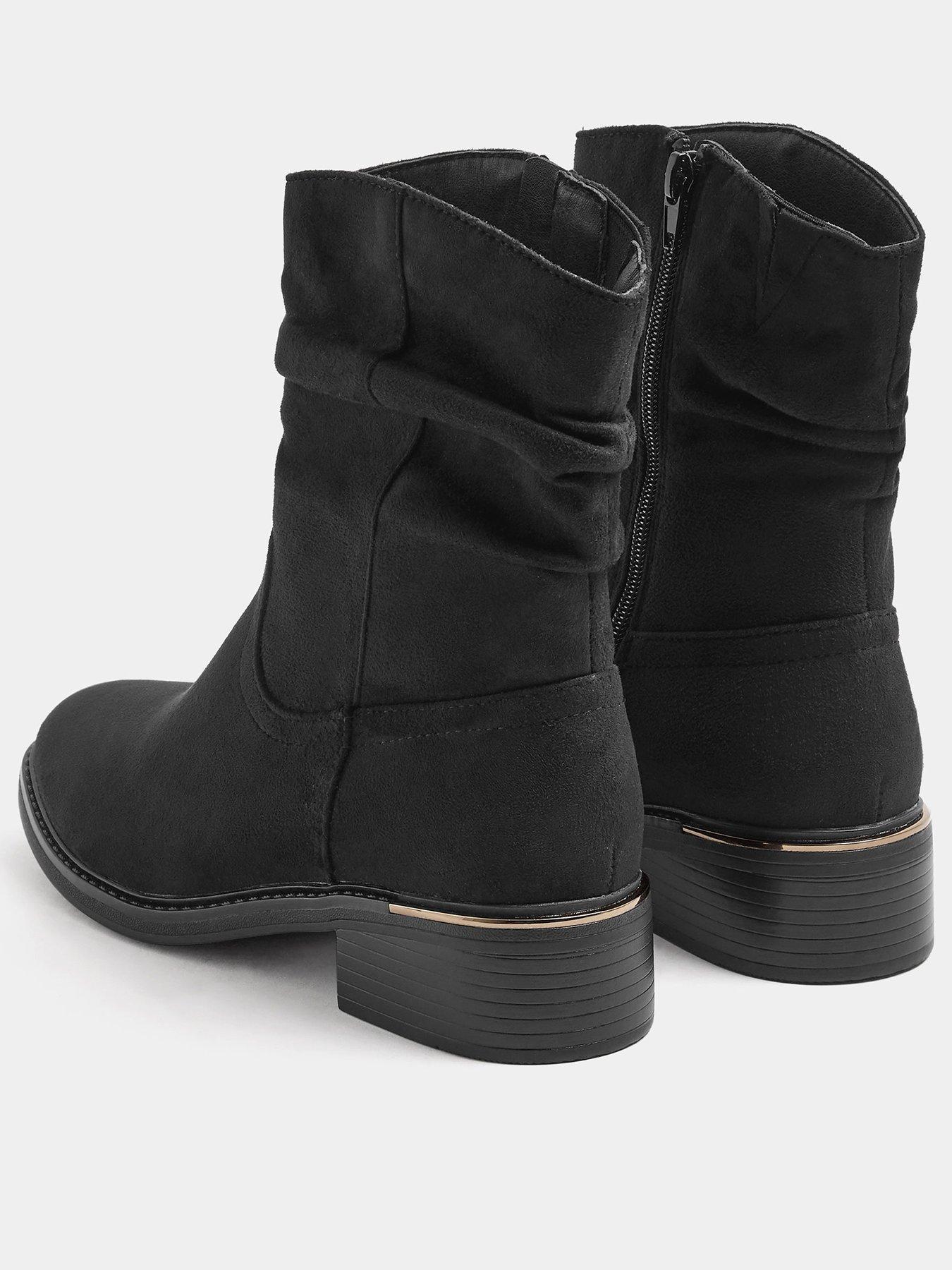 Image 3 of 4 of Yours Extra Wide Fit Ruched Block Heel Ankle Boot