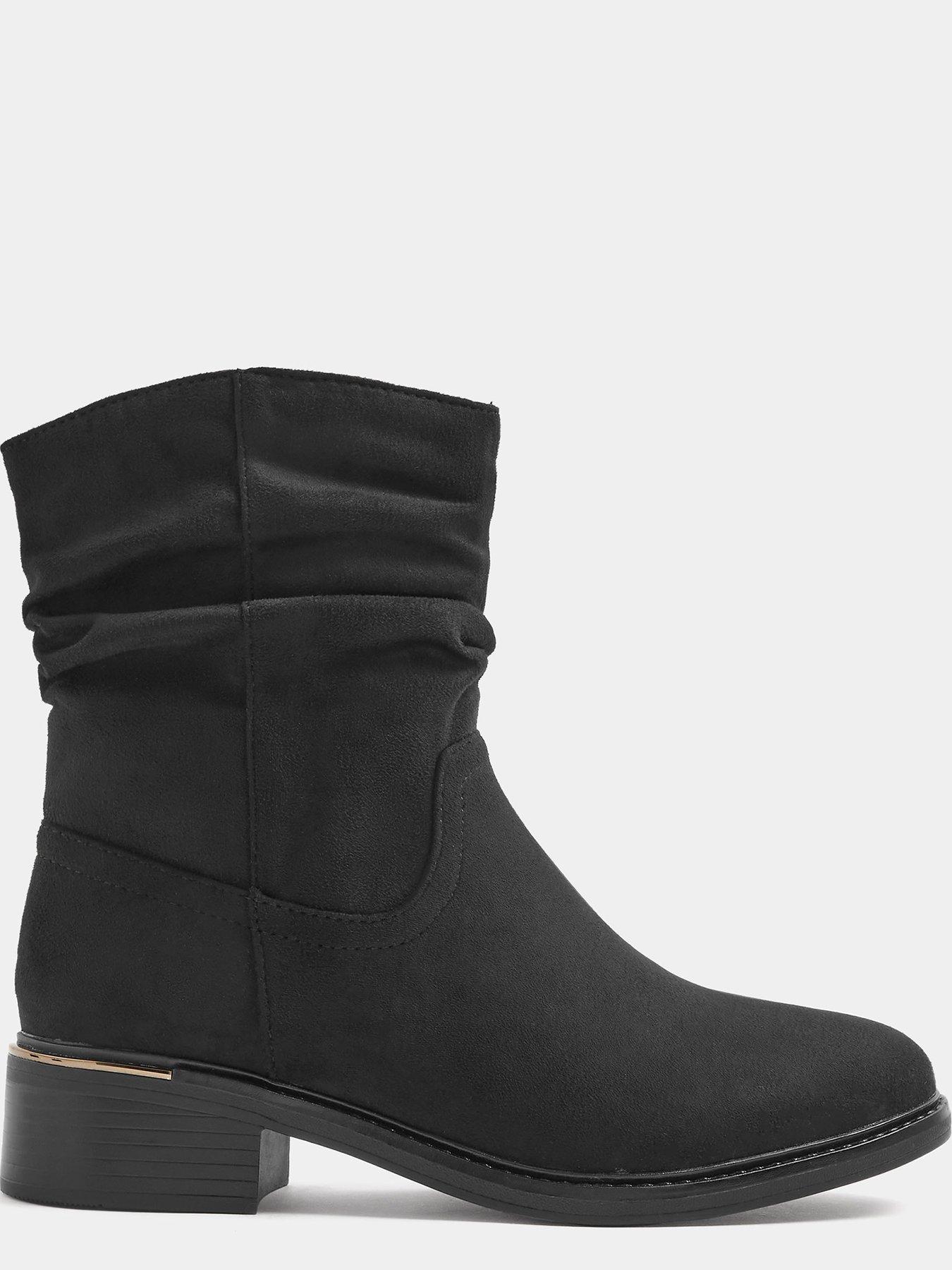 Image 4 of 4 of Yours Extra Wide Fit Ruched Block Heel Ankle Boot
