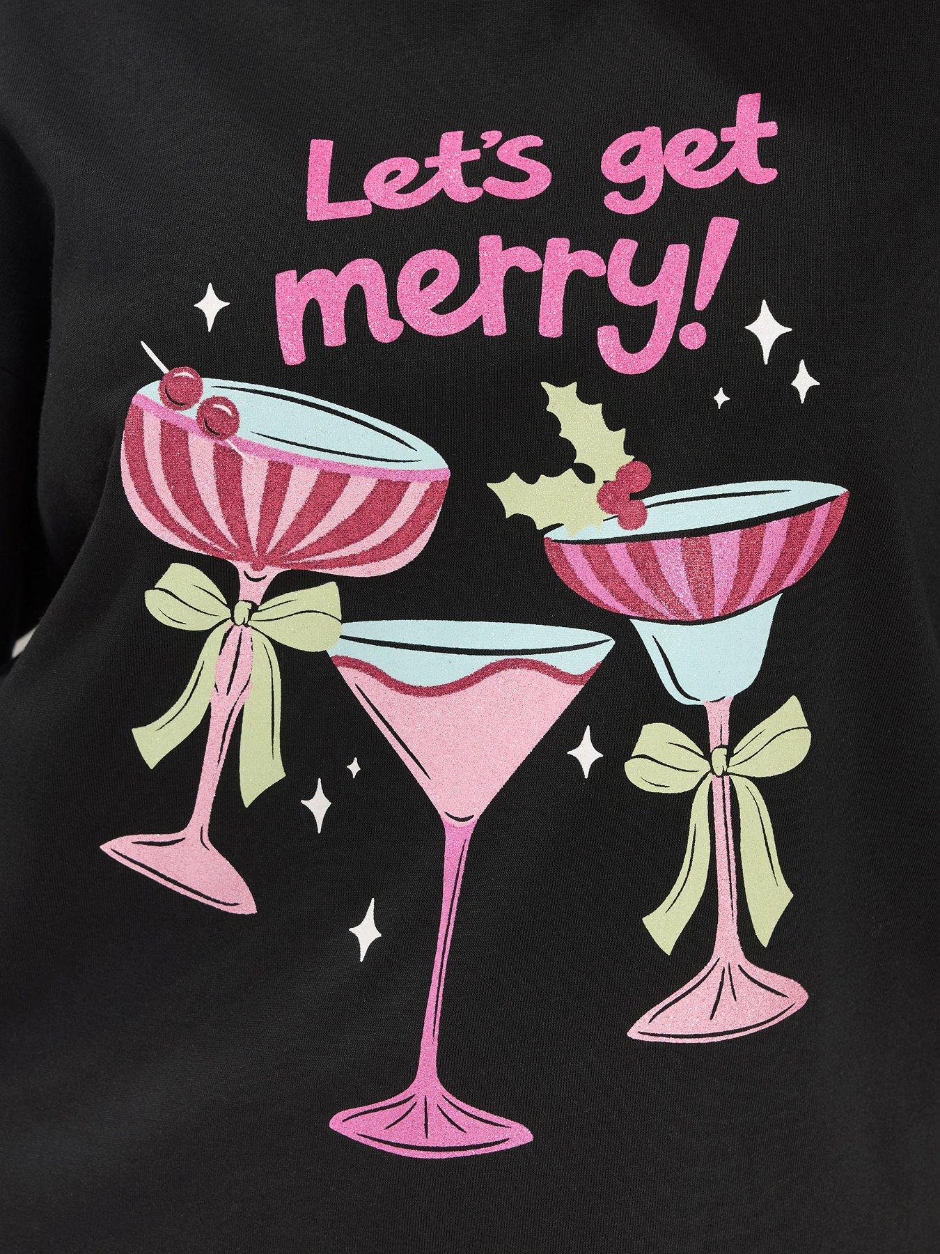 Image 4 of 4 of Yours Curve Lets Get Merry Christmas Sweatshirt