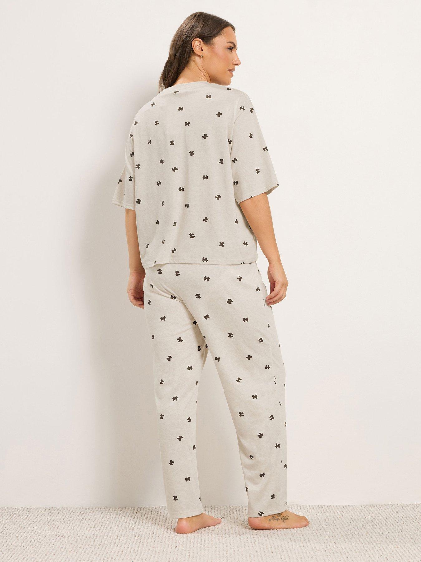 Image 2 of 4 of Yours Curve Bows Sleep T-shirt Pj Set