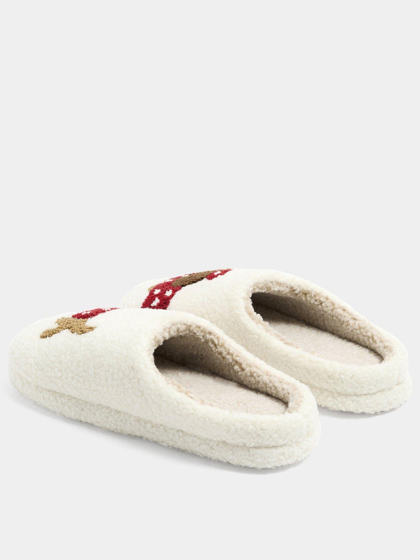 Image 3 of 4 of Yours Womens Sausage Dog Mule Slippers - White