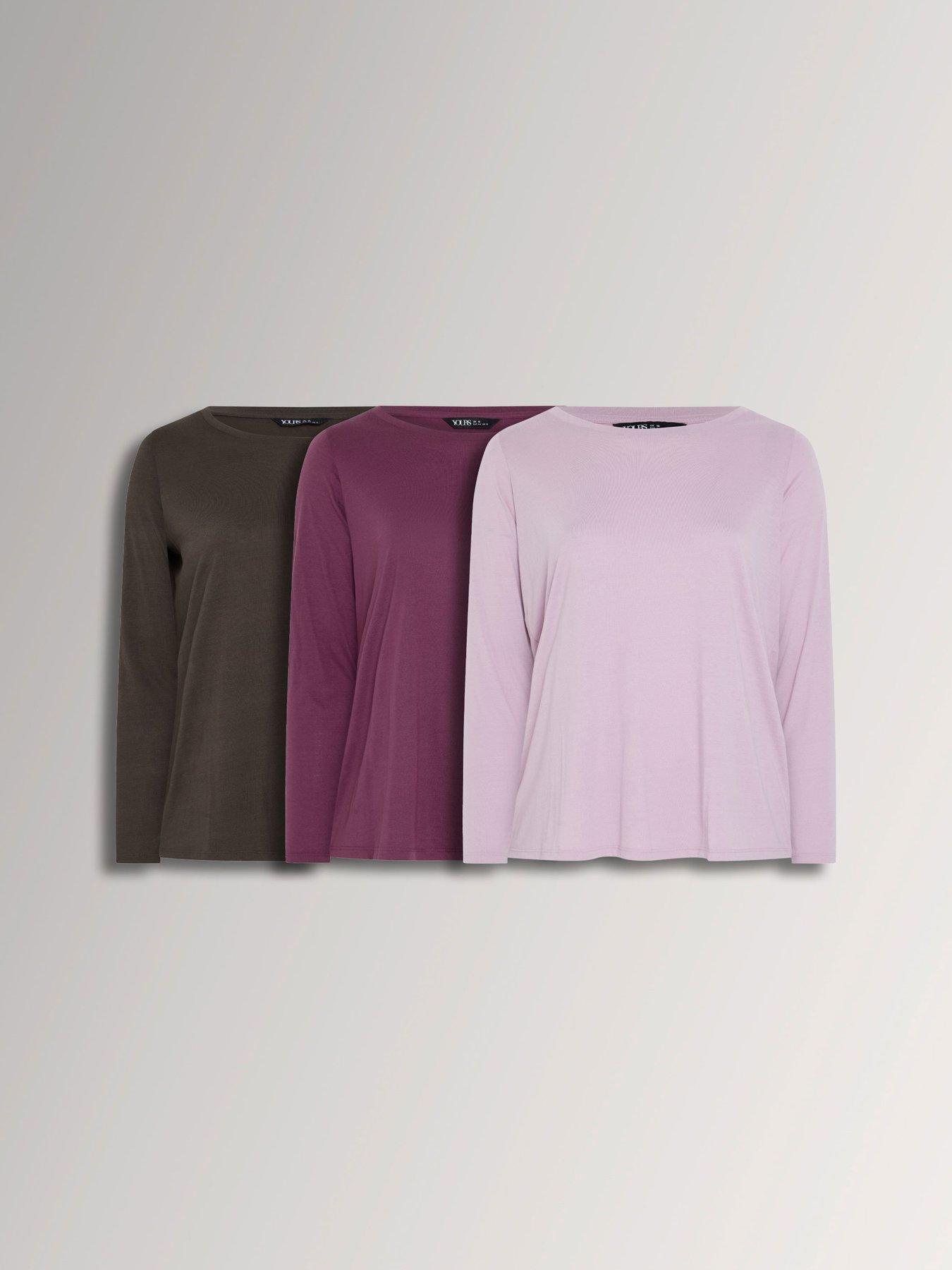 Image 1 of 4 of Yours Curve 3 Pack Basic T-shirt