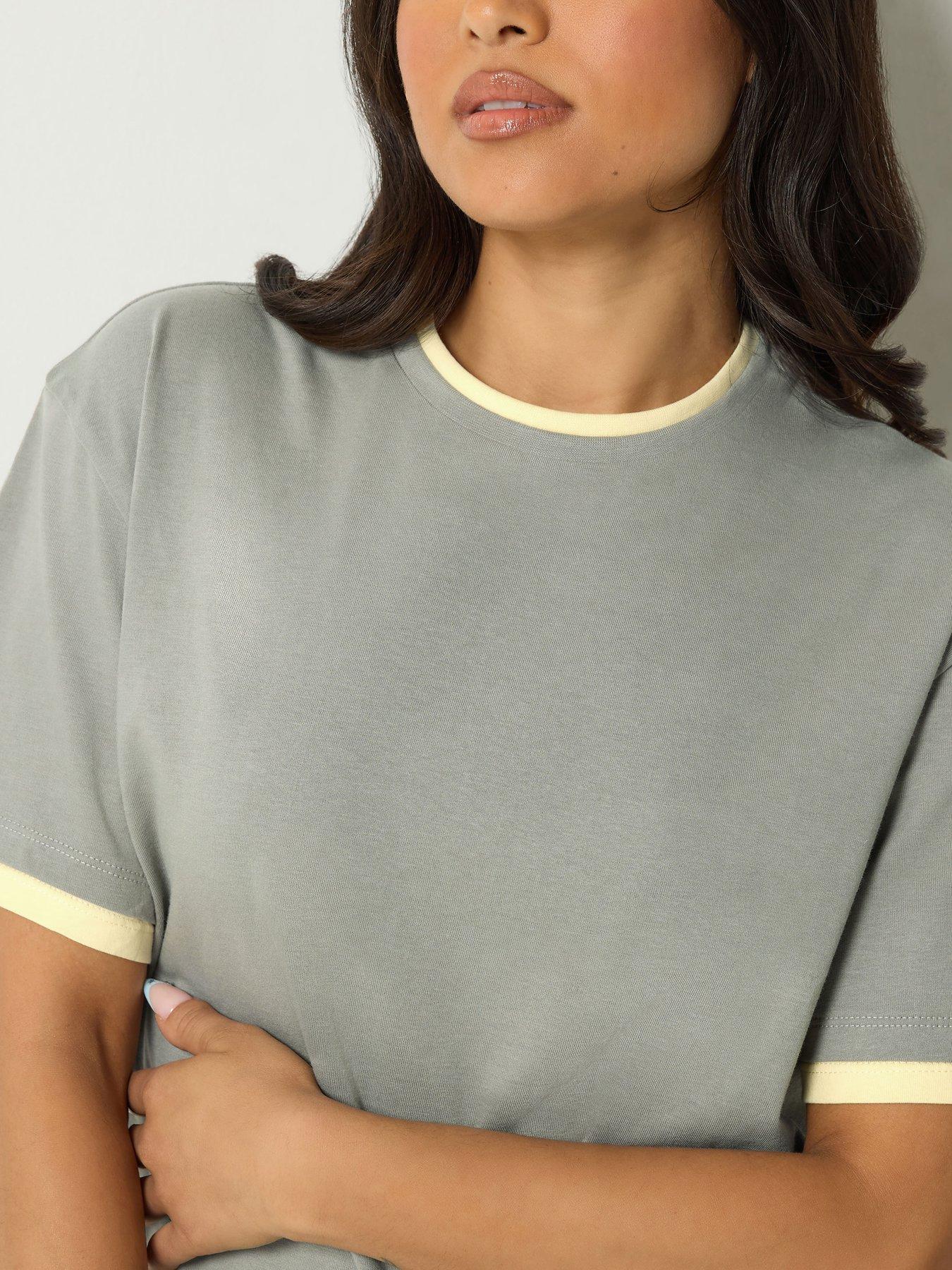 Image 4 of 4 of PixieGirl Petite Contrast Short Sleeve T-shirt