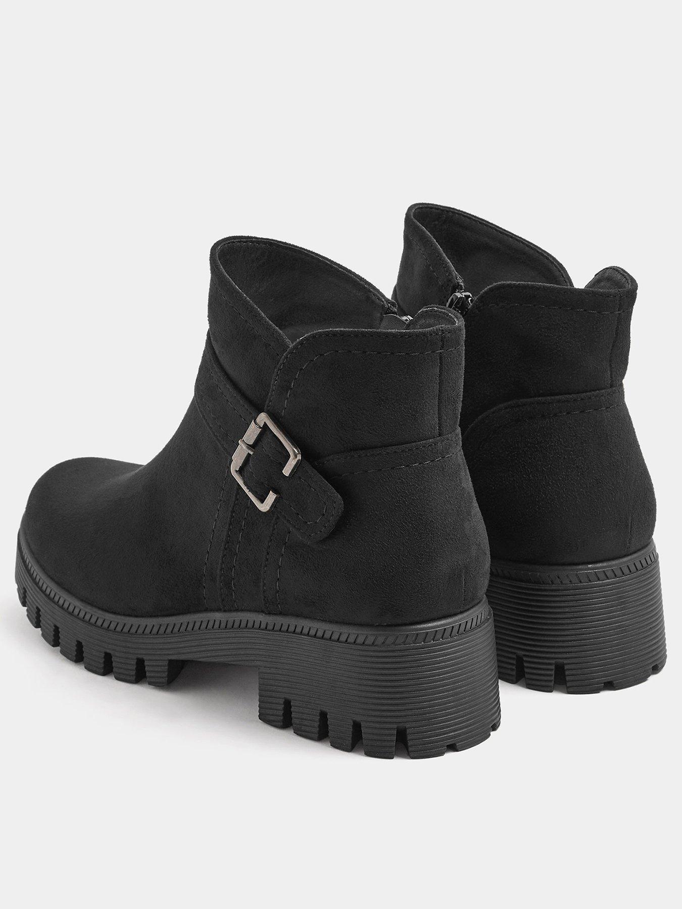Image 3 of 4 of Yours Wide Fit Buckle Detail Low Wedge Boot