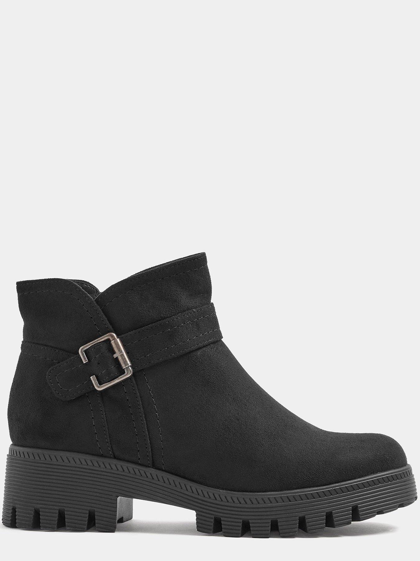 Image 4 of 4 of Yours Wide Fit Buckle Detail Low Wedge Boot
