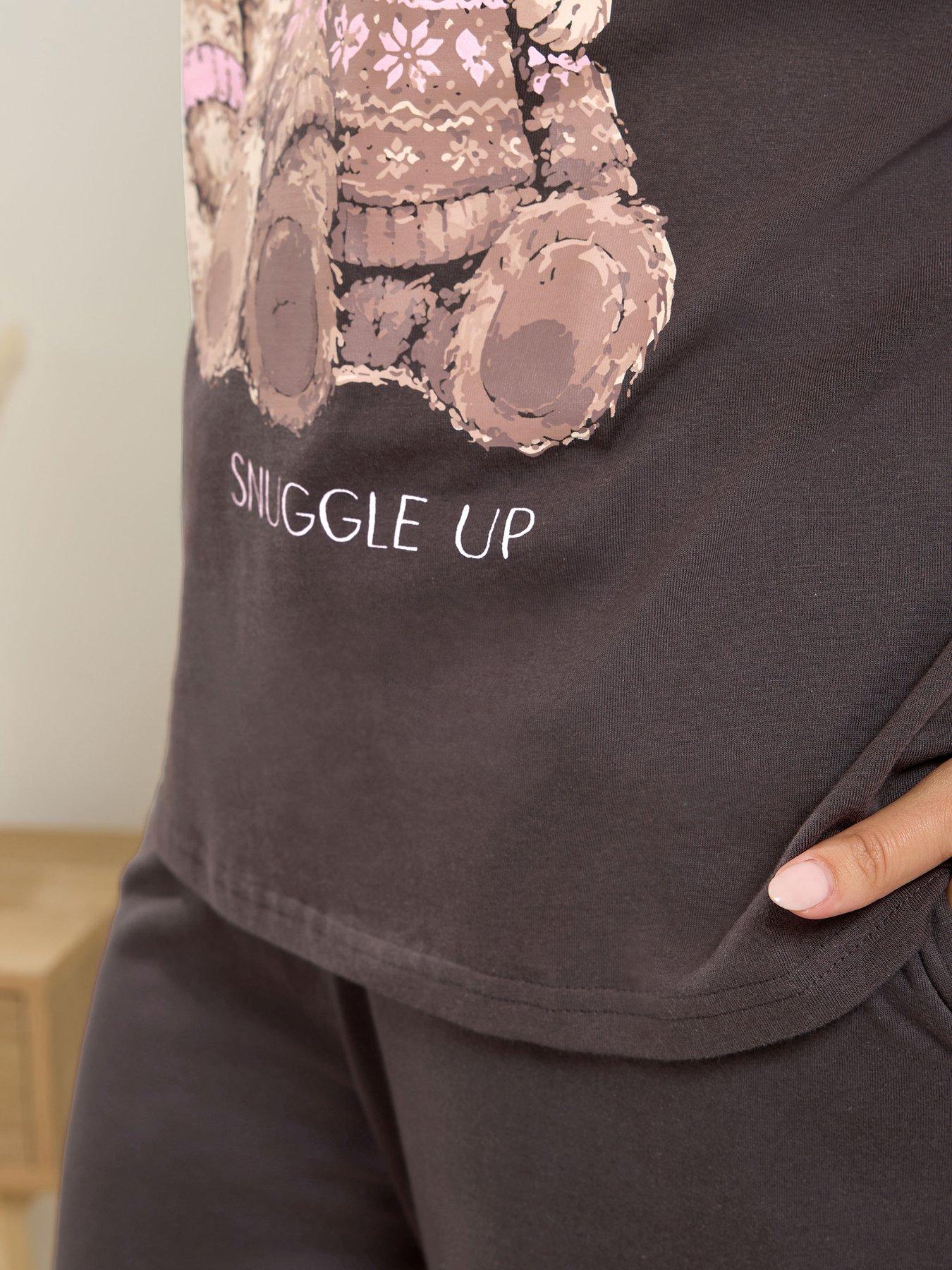 Image 4 of 4 of Yours Curve Snuggle Up Teddy Pj Set