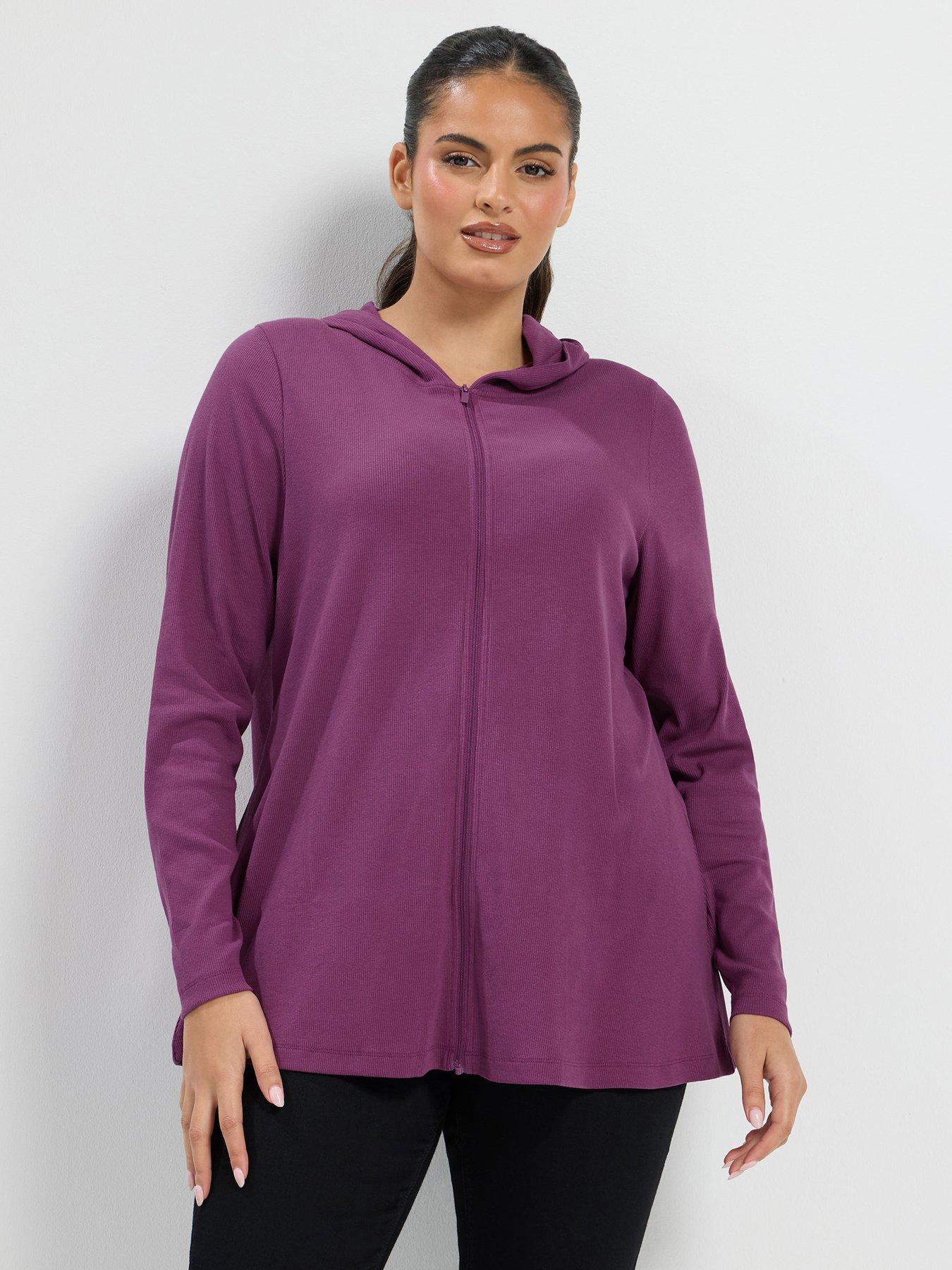 Image 1 of 4 of Yours Curve Full Zip Hooded Top