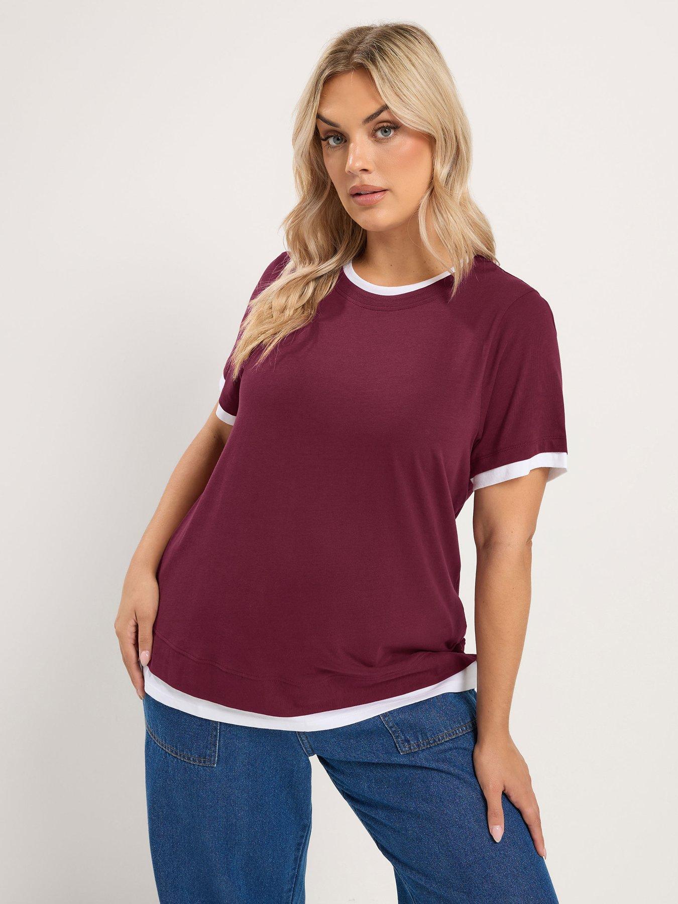 Image 1 of 4 of Yours Curve 2 In 1 Cotton T-shirt