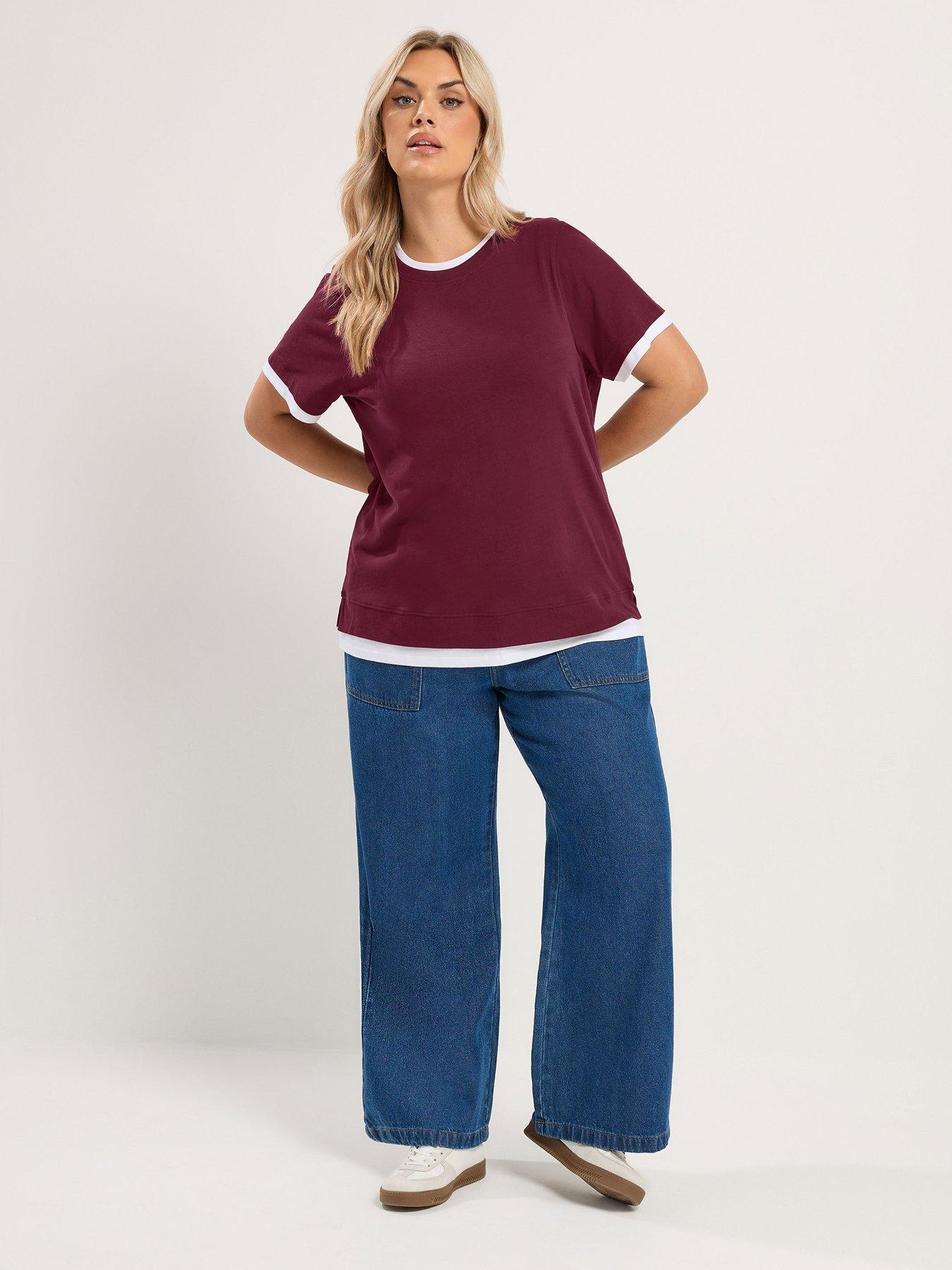 Image 3 of 4 of Yours Curve 2 In 1 Cotton T-shirt