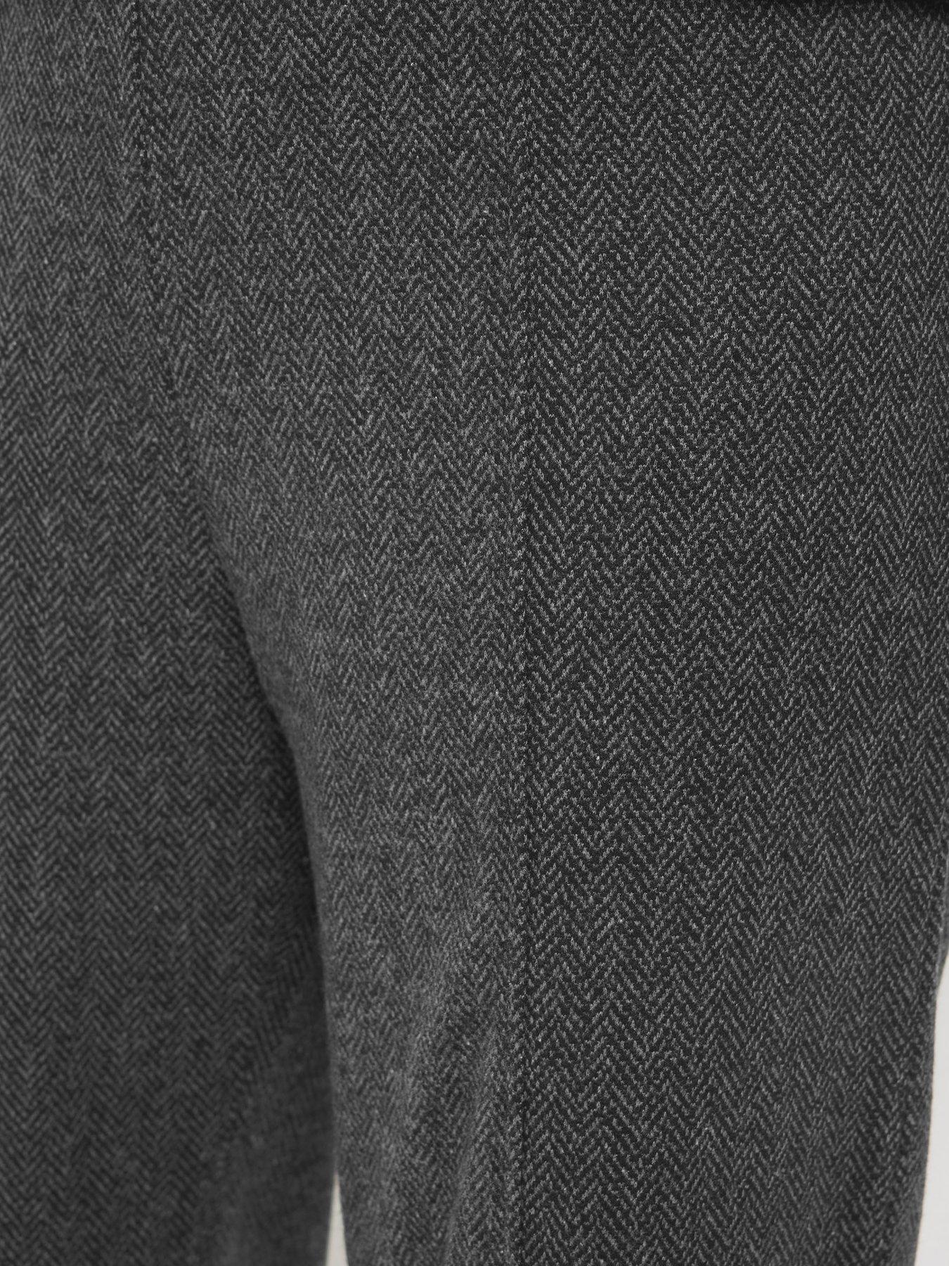Image 4 of 4 of Yours Womens Curve Soft Touch Herringbone Trousers - Grey