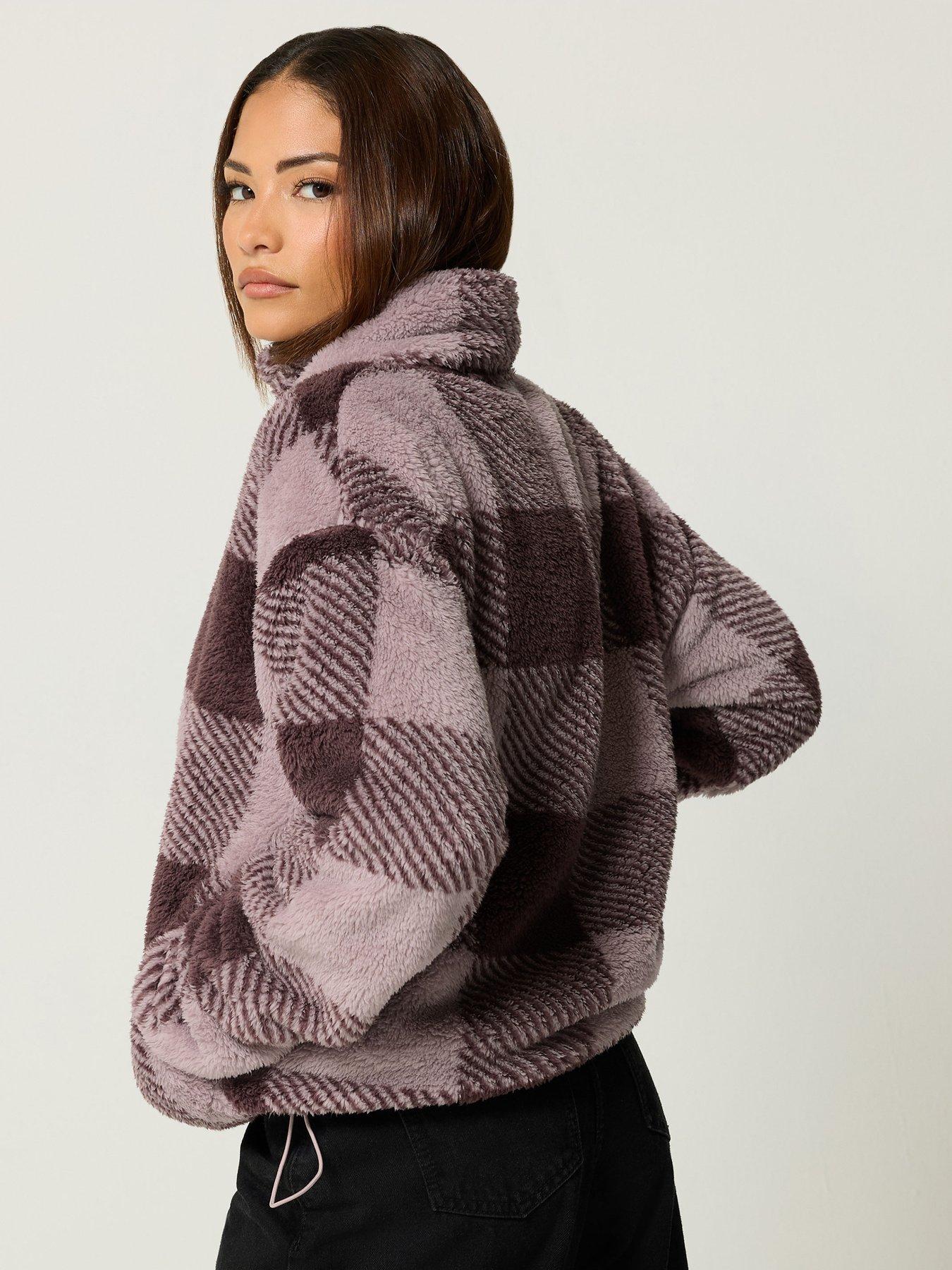 Image 2 of 4 of PixieGirl Petite Check Zip Thru Fleece Jacket