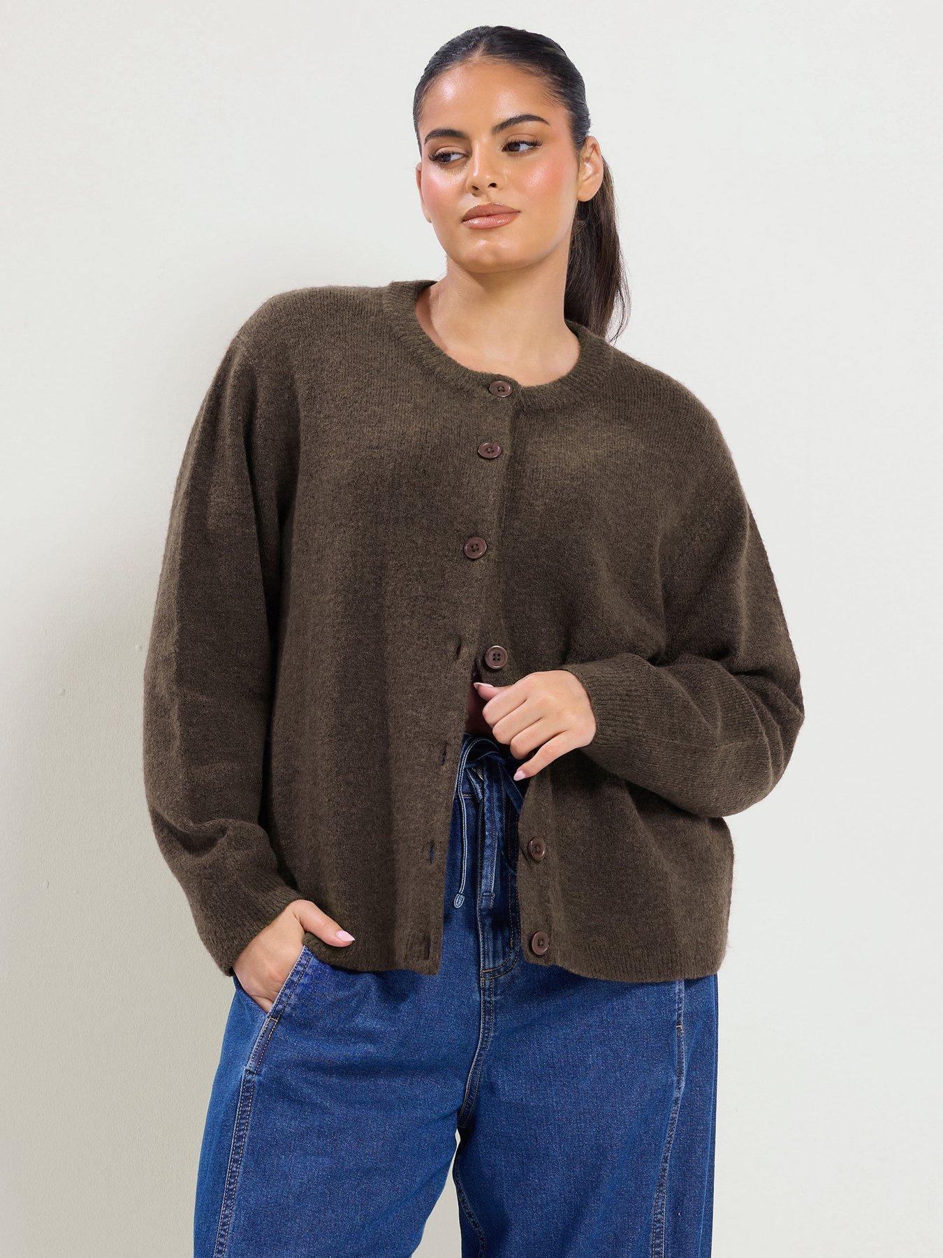 Image 1 of 4 of Yours Curve Crew Neck Cardigan