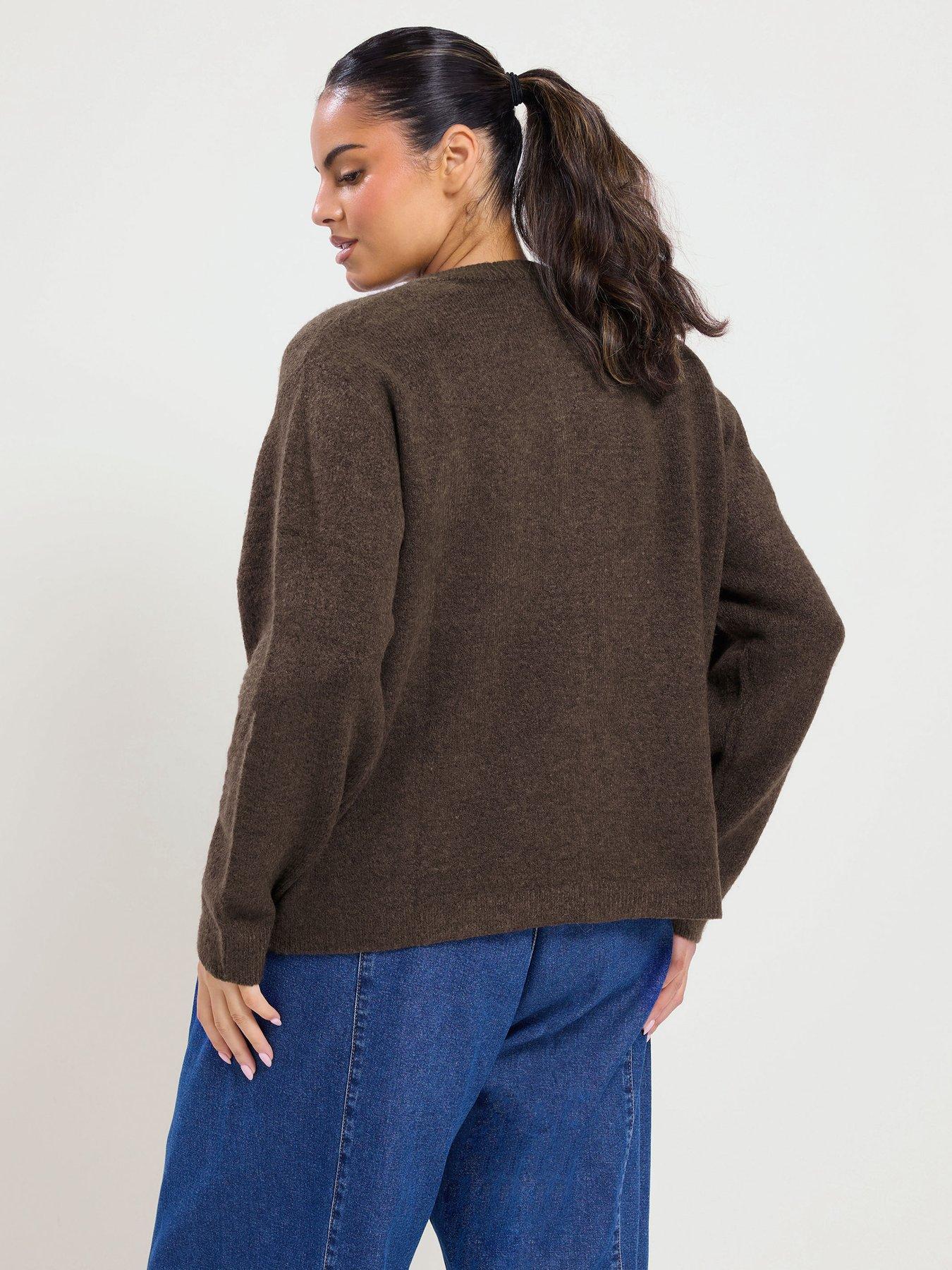 Image 2 of 4 of Yours Curve Crew Neck Cardigan