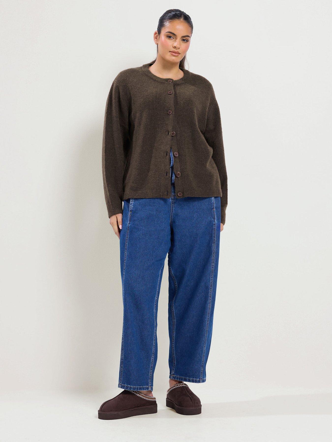 Image 3 of 4 of Yours Curve Crew Neck Cardigan